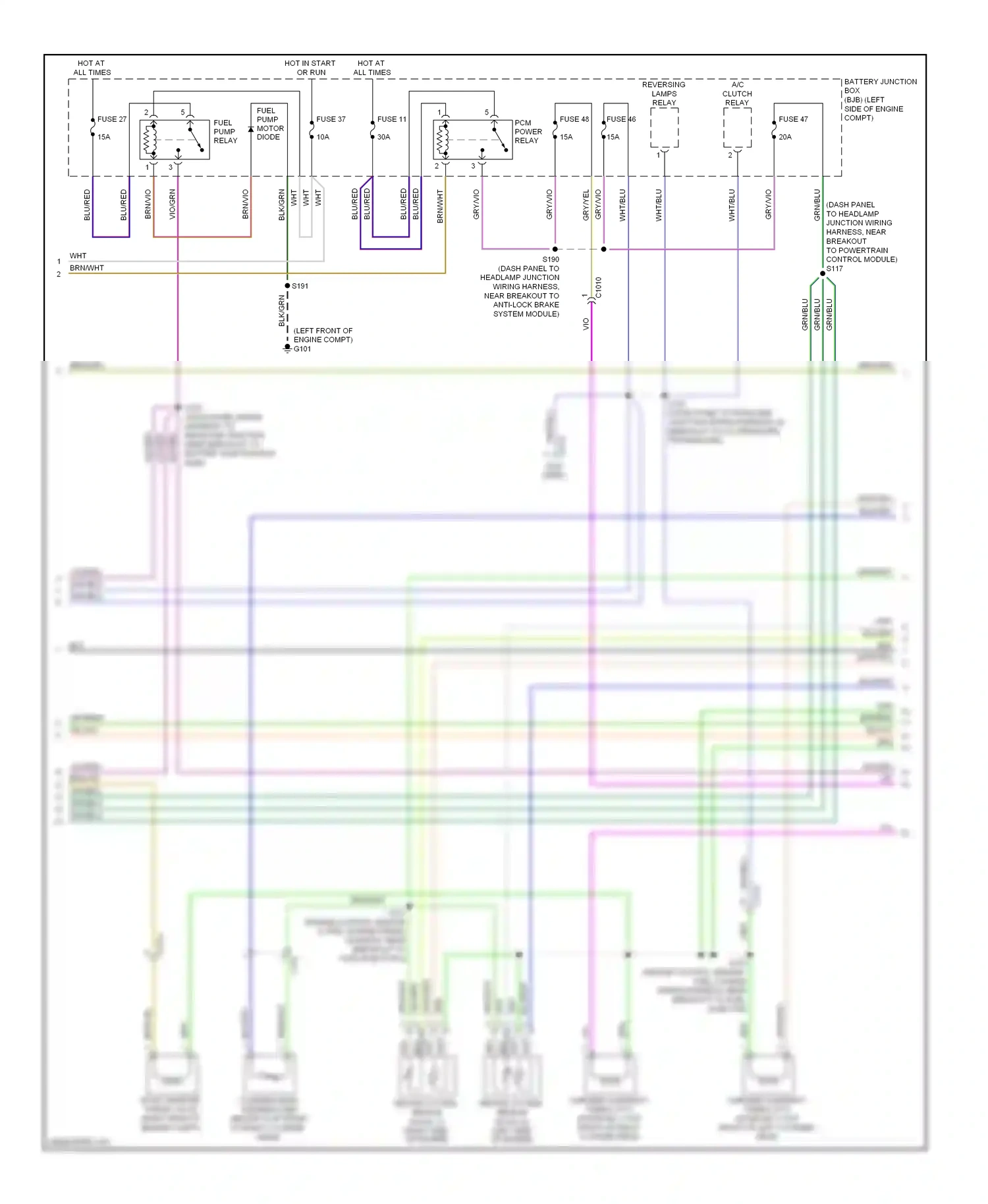 Wiring diagram vio/grn for Ford Flex I (2008-2013) (11 of 41)