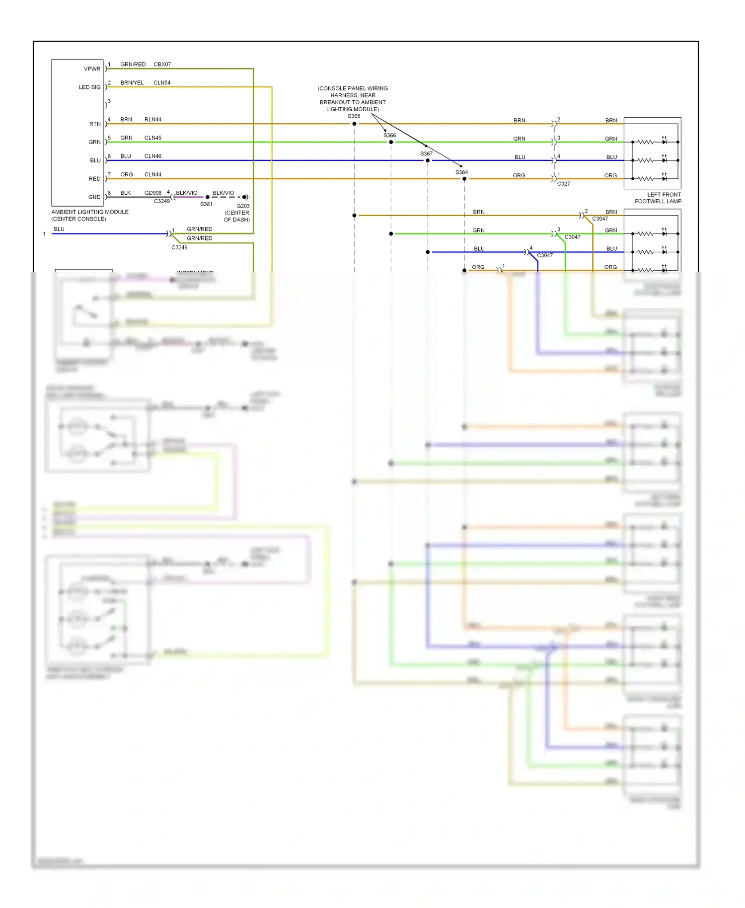 Wiring diagram vio/gry for Ford Flex I (2008-2013) (11 of 33)