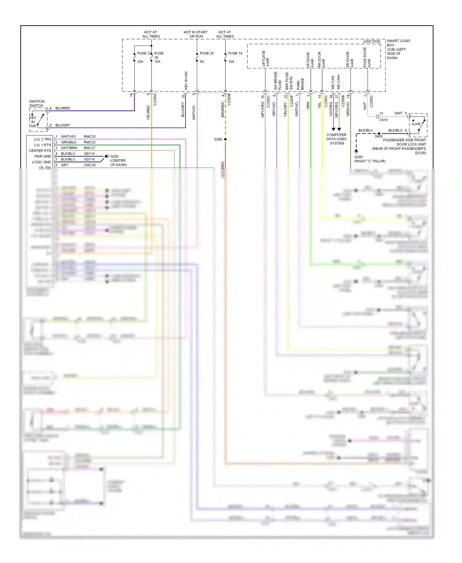 Wiring diagram vio/gry for Ford Flex I (2008-2013) (14 of 33)