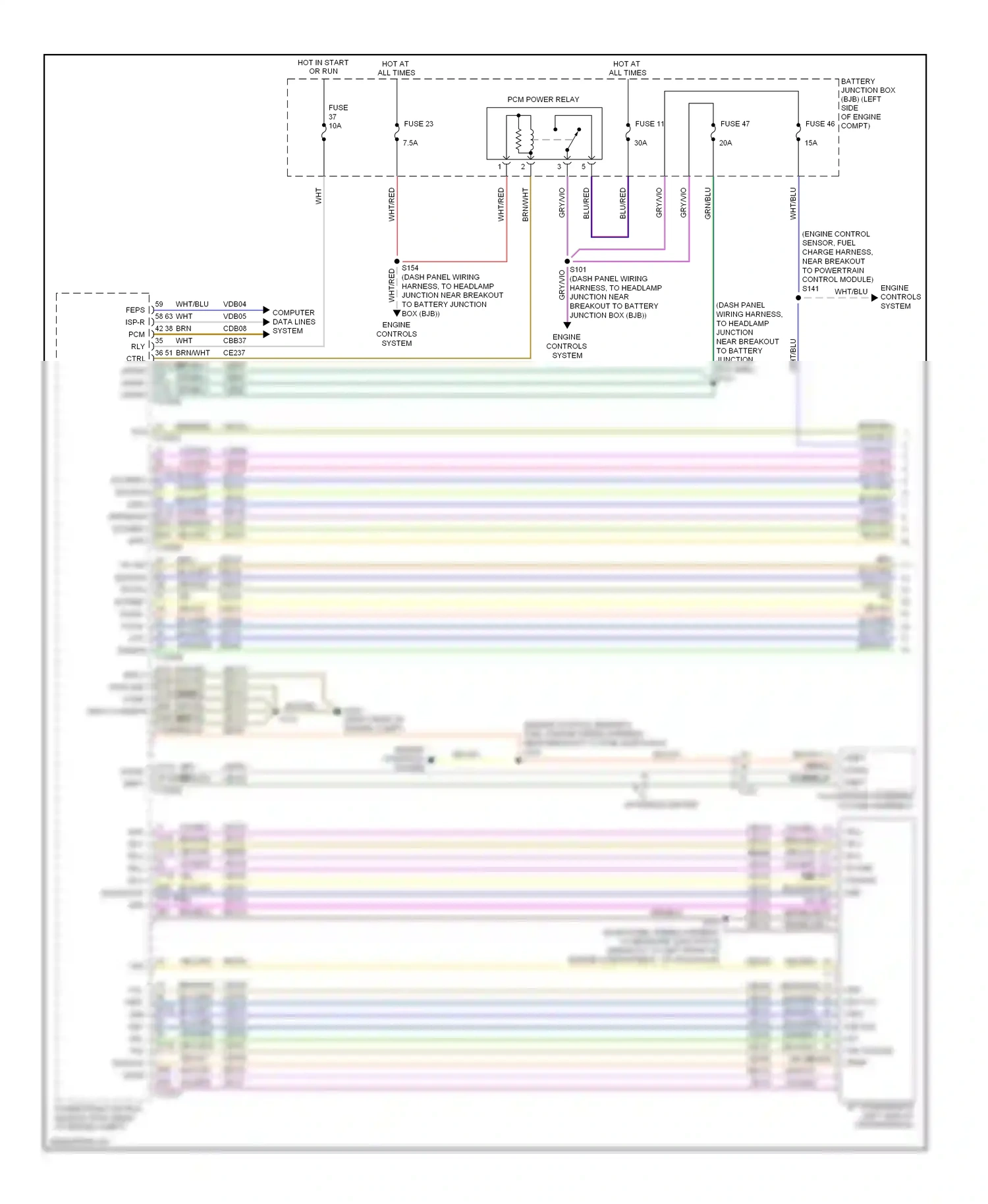Ford Flex I (2008-2013) wht/blu wiring diagram  (44 of 49)
