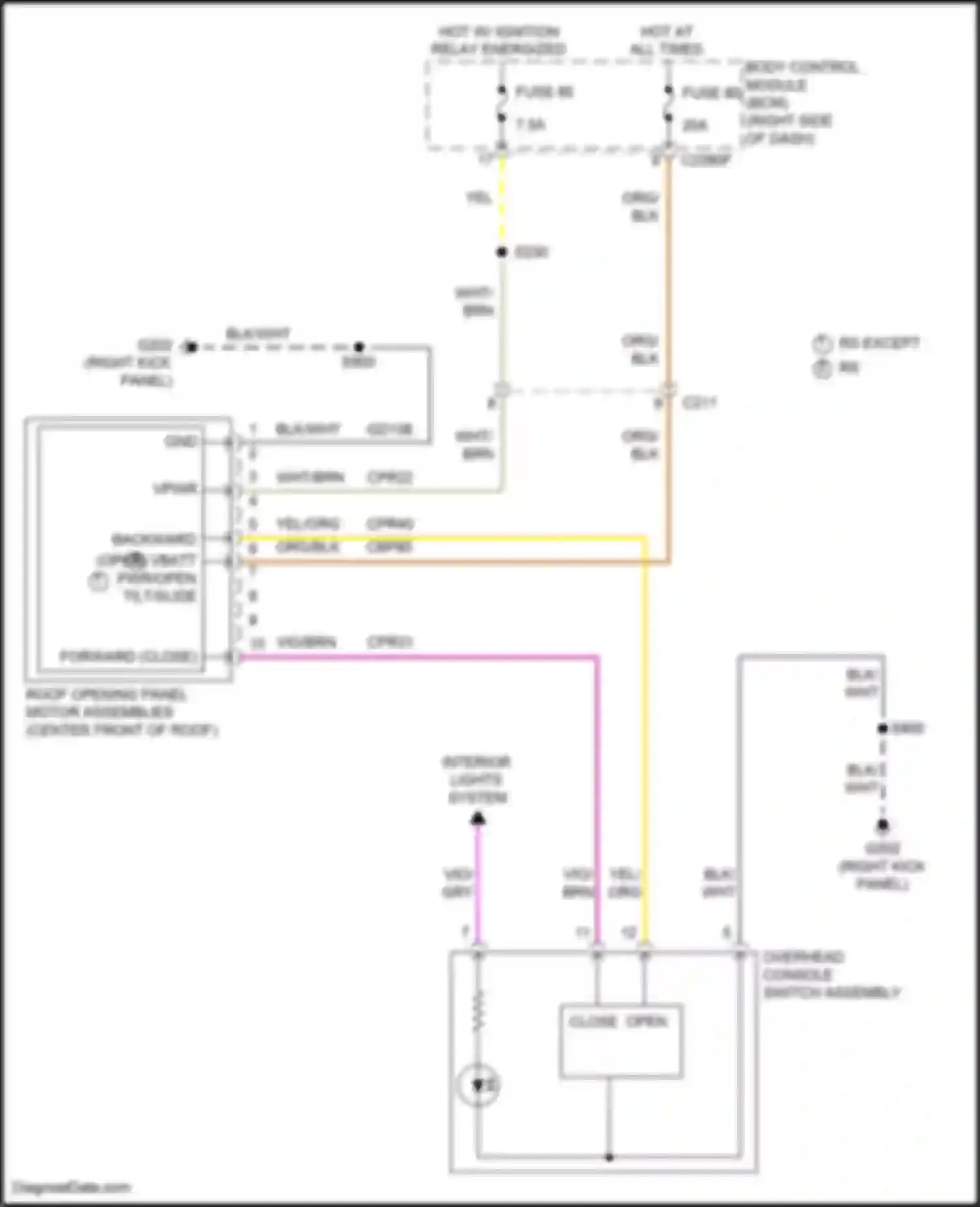 Wiring diagram blk/wht for Ford Focus RS III (2016-2018) (60 of 108)