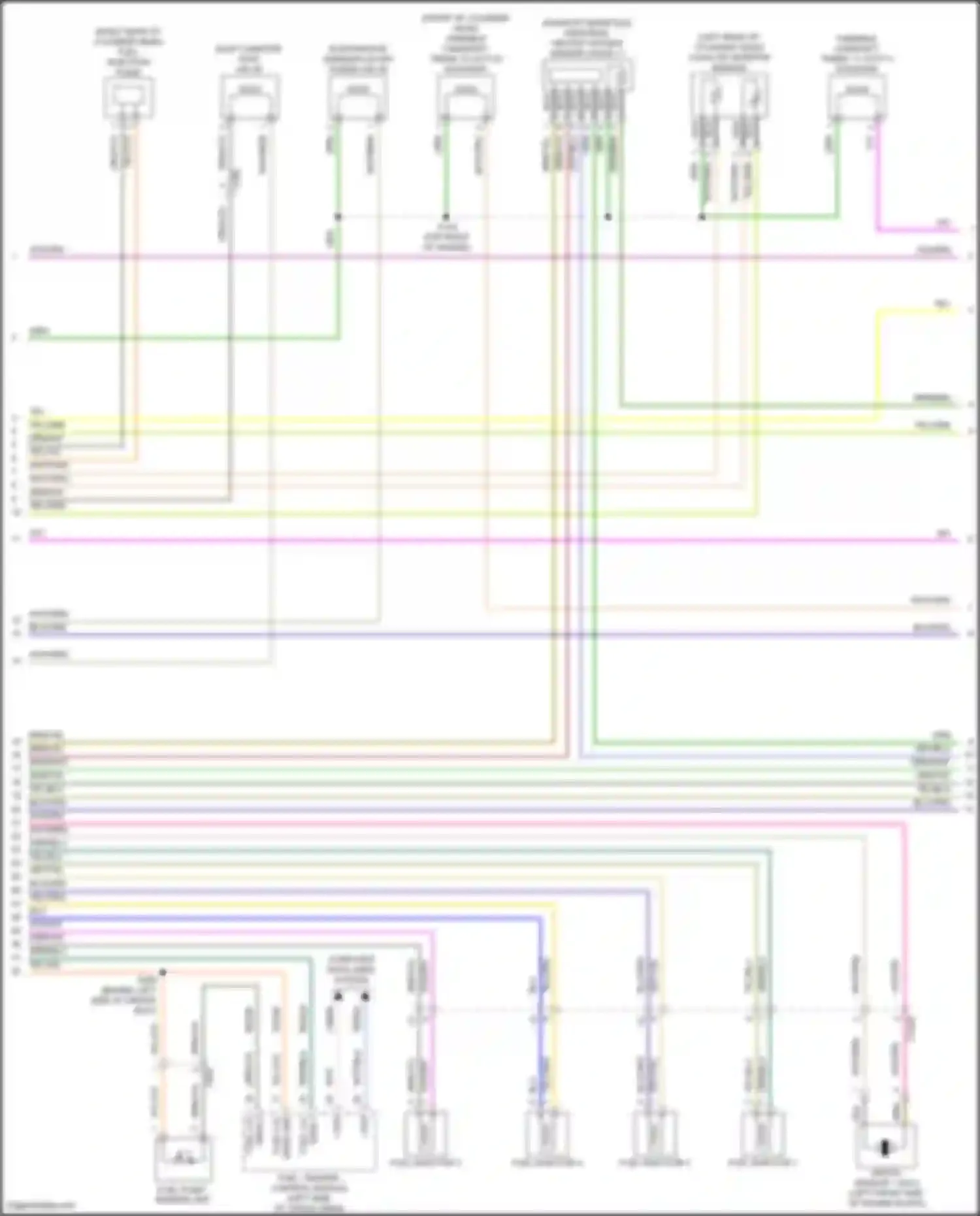Wiring diagram fuel injector 1 for Ford Focus RS III (2016-2018) (4 of 4)