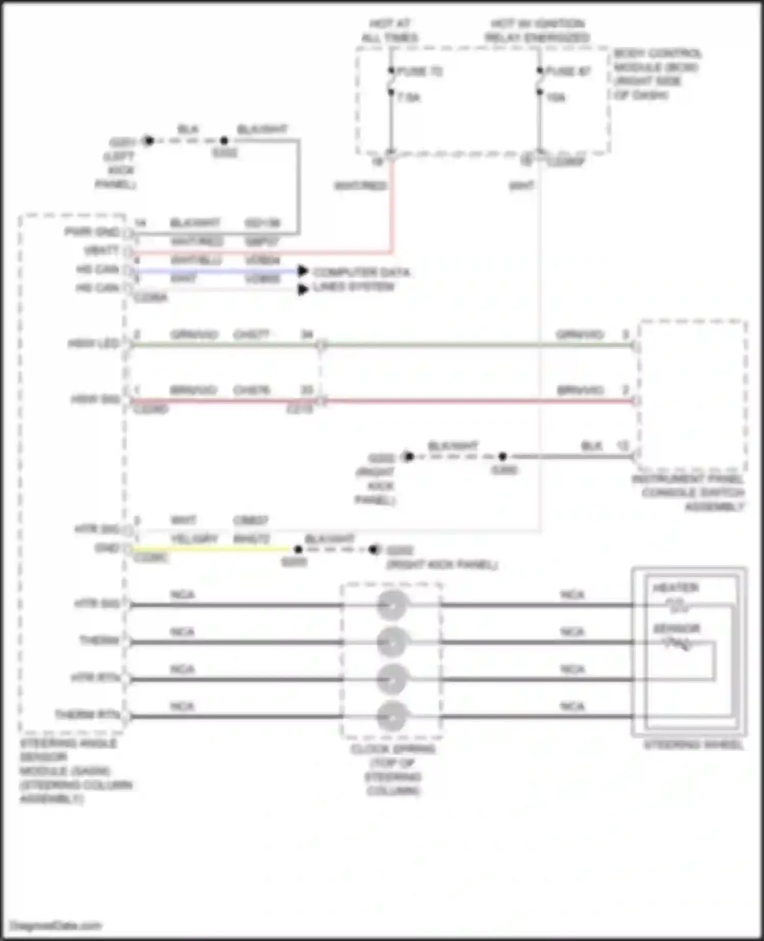 Wiring diagram htr sig for Ford Focus RS III (2016-2018) (2 of 3)