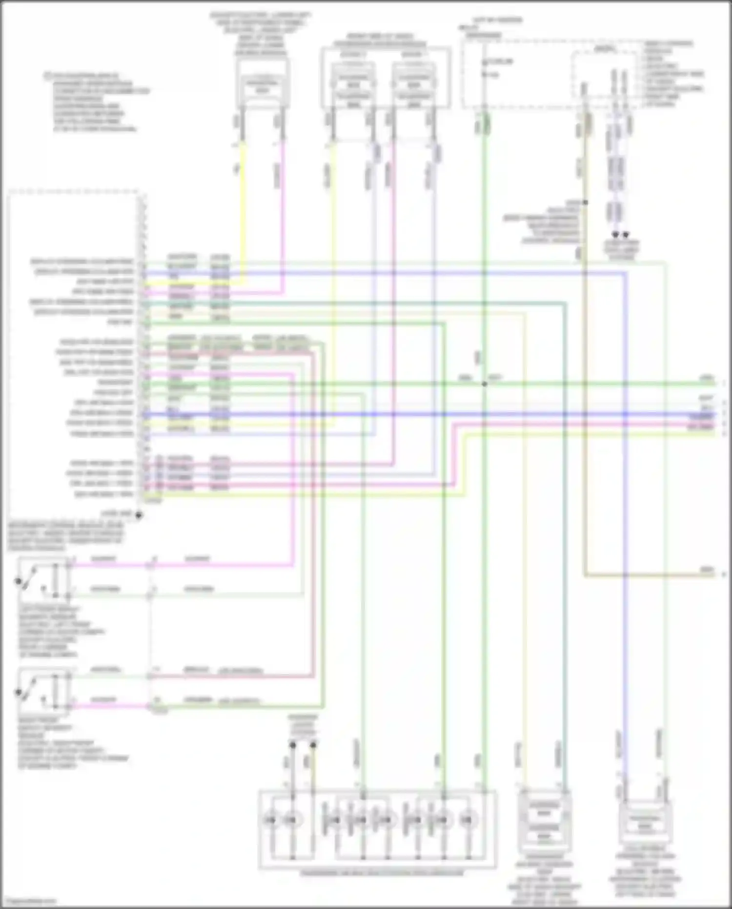Wiring diagram left front impact severity sensor for Ford Focus RS III (2016-2018) (1 of 2)