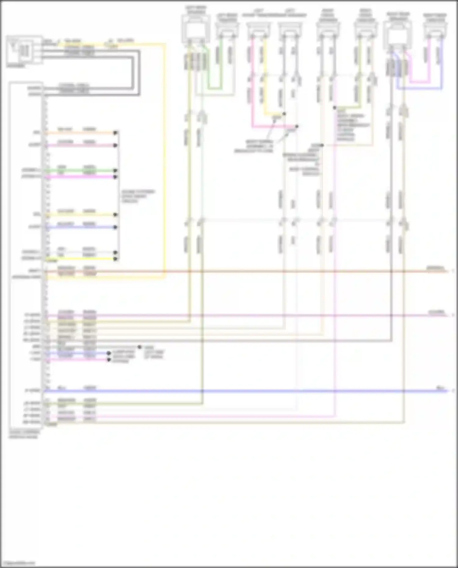 Wiring diagram left front speaker for Ford Focus RS III (2016-2018) (2 of 9)