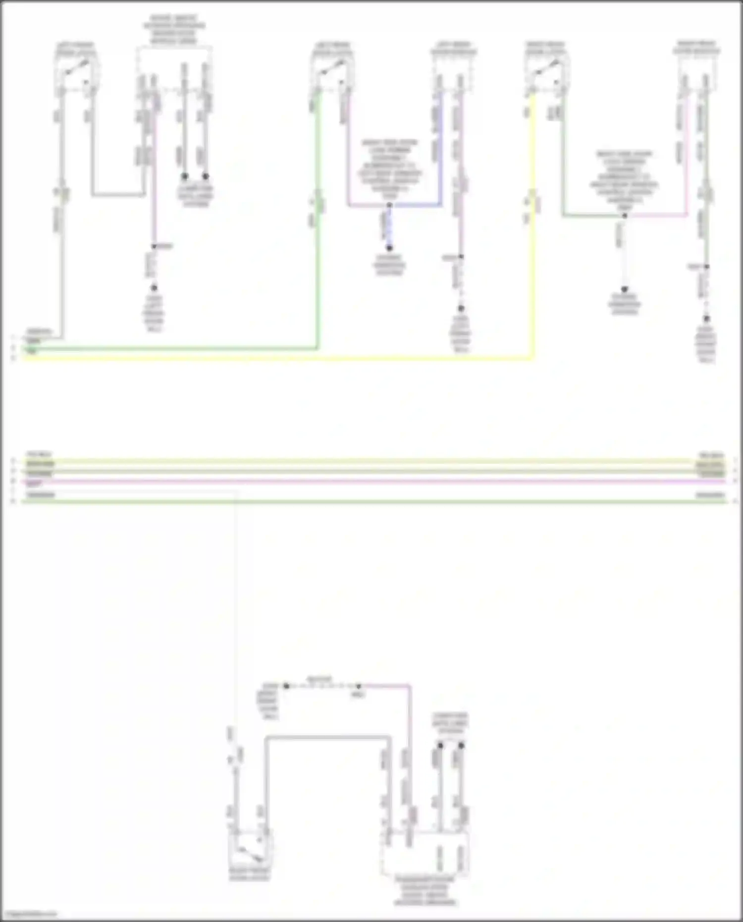 Wiring diagram left rear door latch for Ford Focus RS III (2016-2018) (2 of 21)