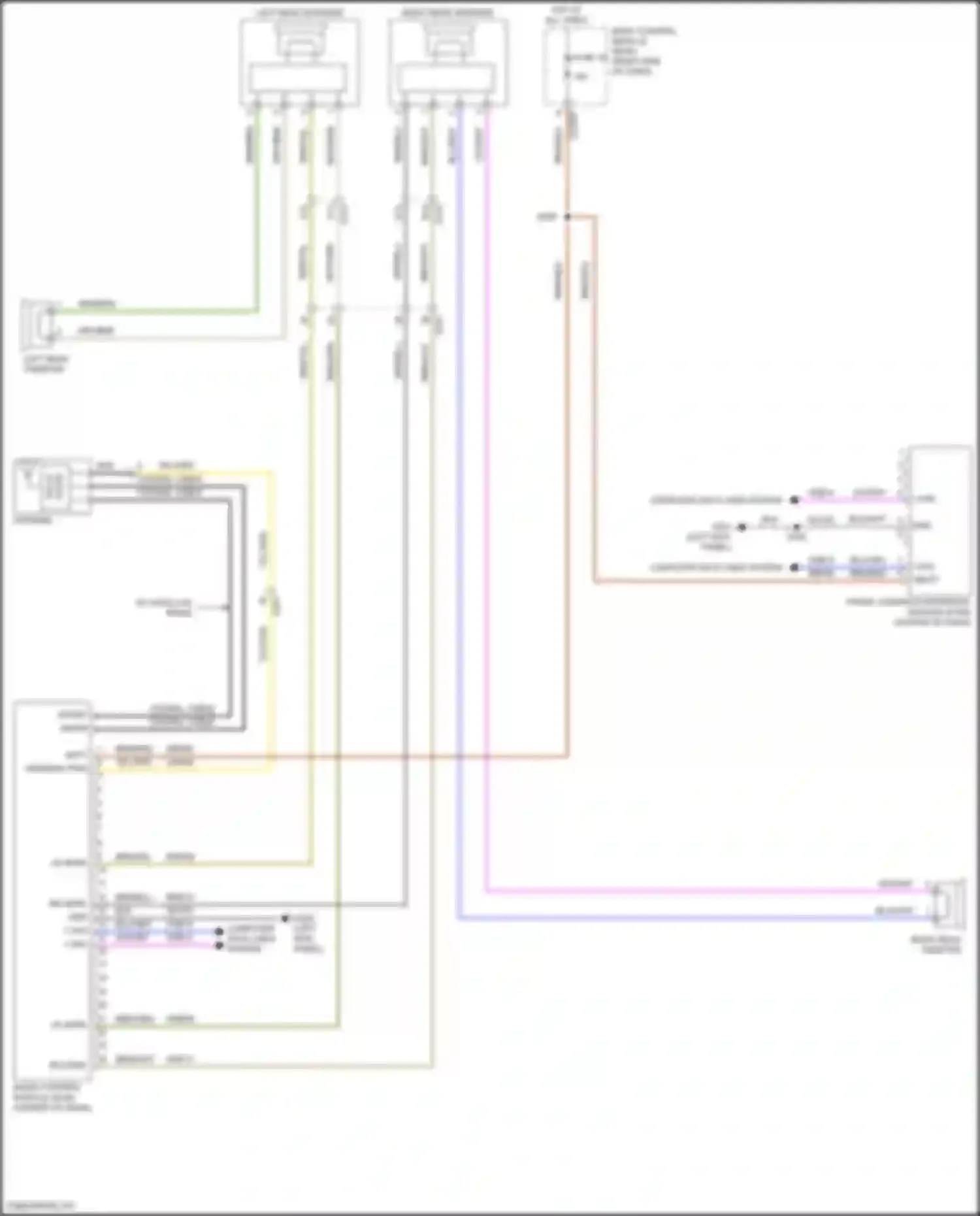 Wiring diagram left rear tweeter for Ford Focus RS III (2016-2018) (1 of 7)