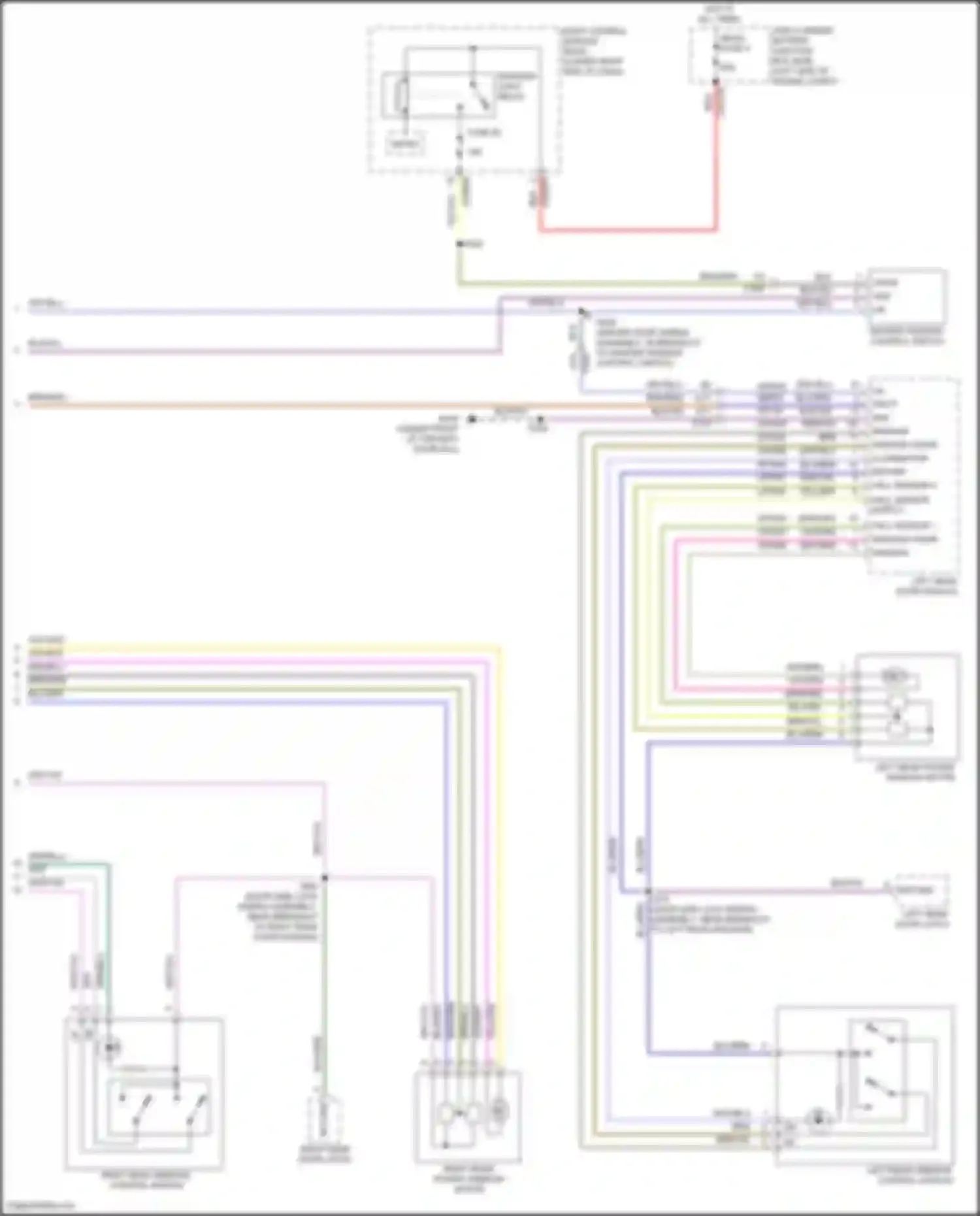 Wiring diagram left rear window control switch for Ford Focus RS III (2016-2018) (5 of 7)