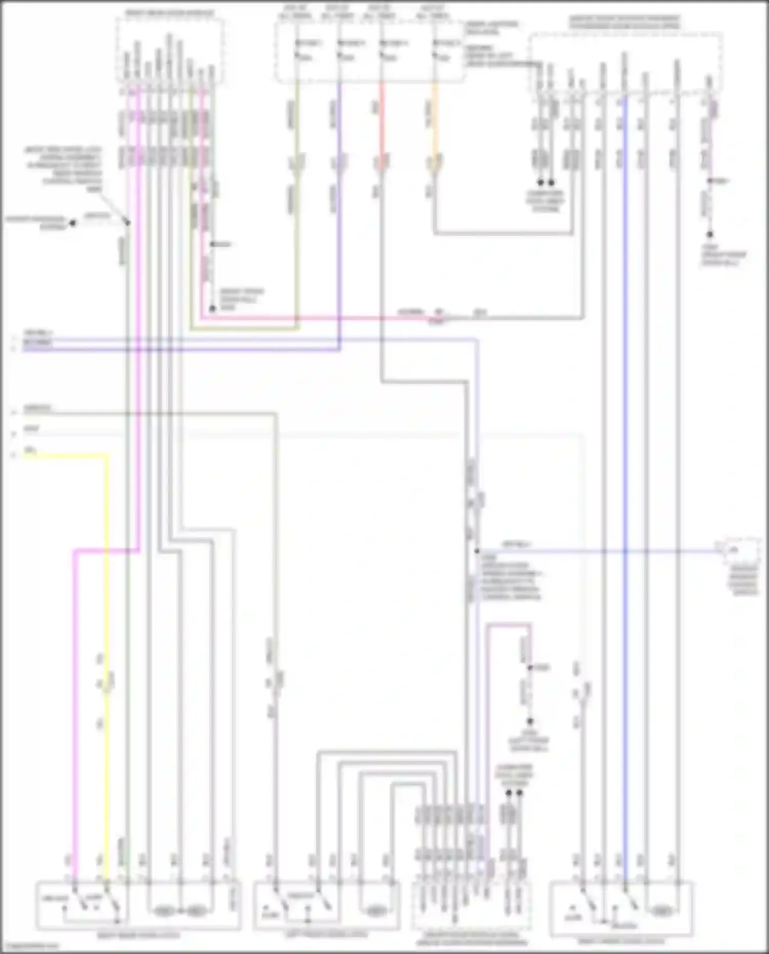 Wiring diagram right front door latch for Ford Focus RS III (2016-2018) (5 of 22)