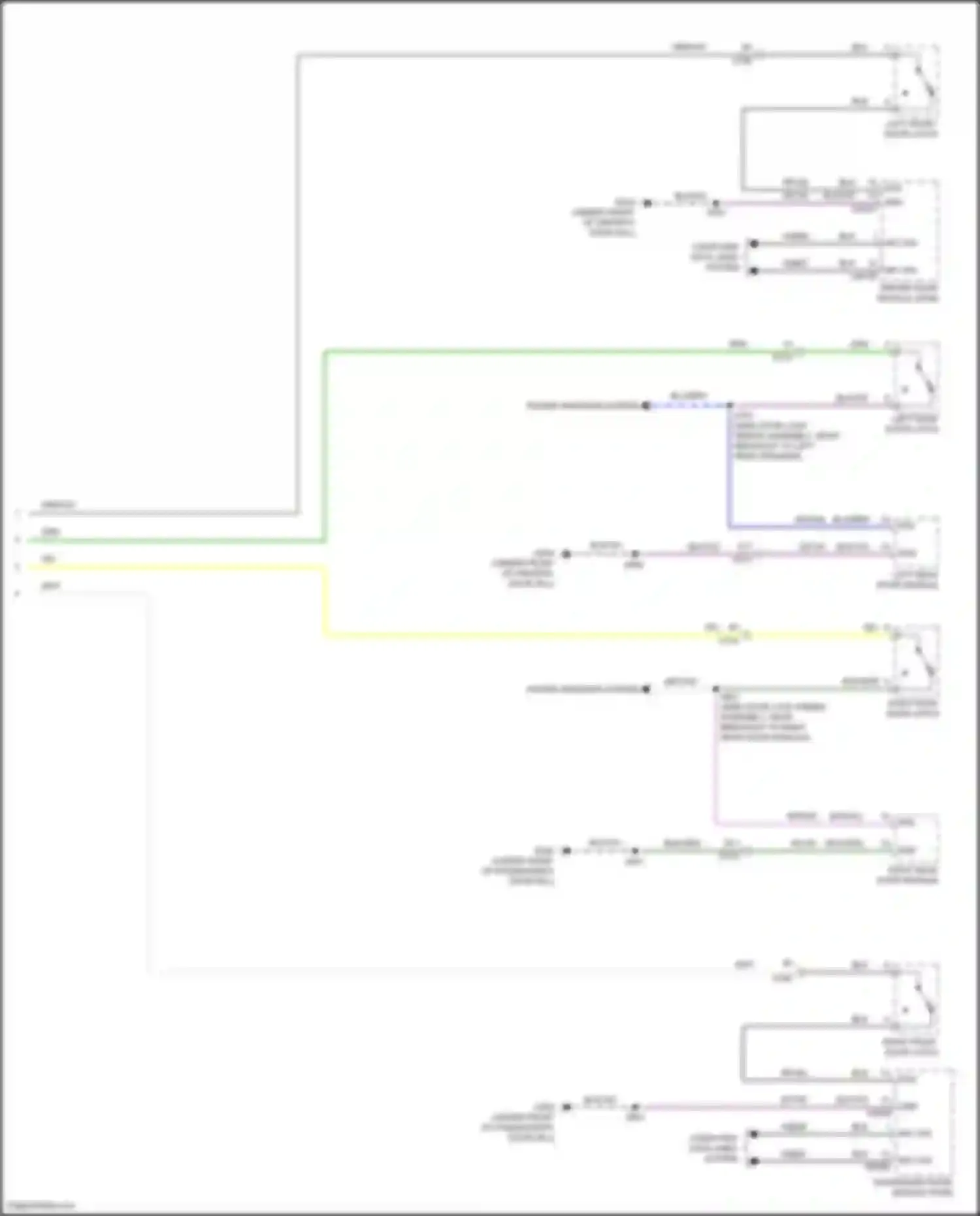 Wiring diagram right front door latch for Ford Focus RS III (2016-2018) (8 of 22)