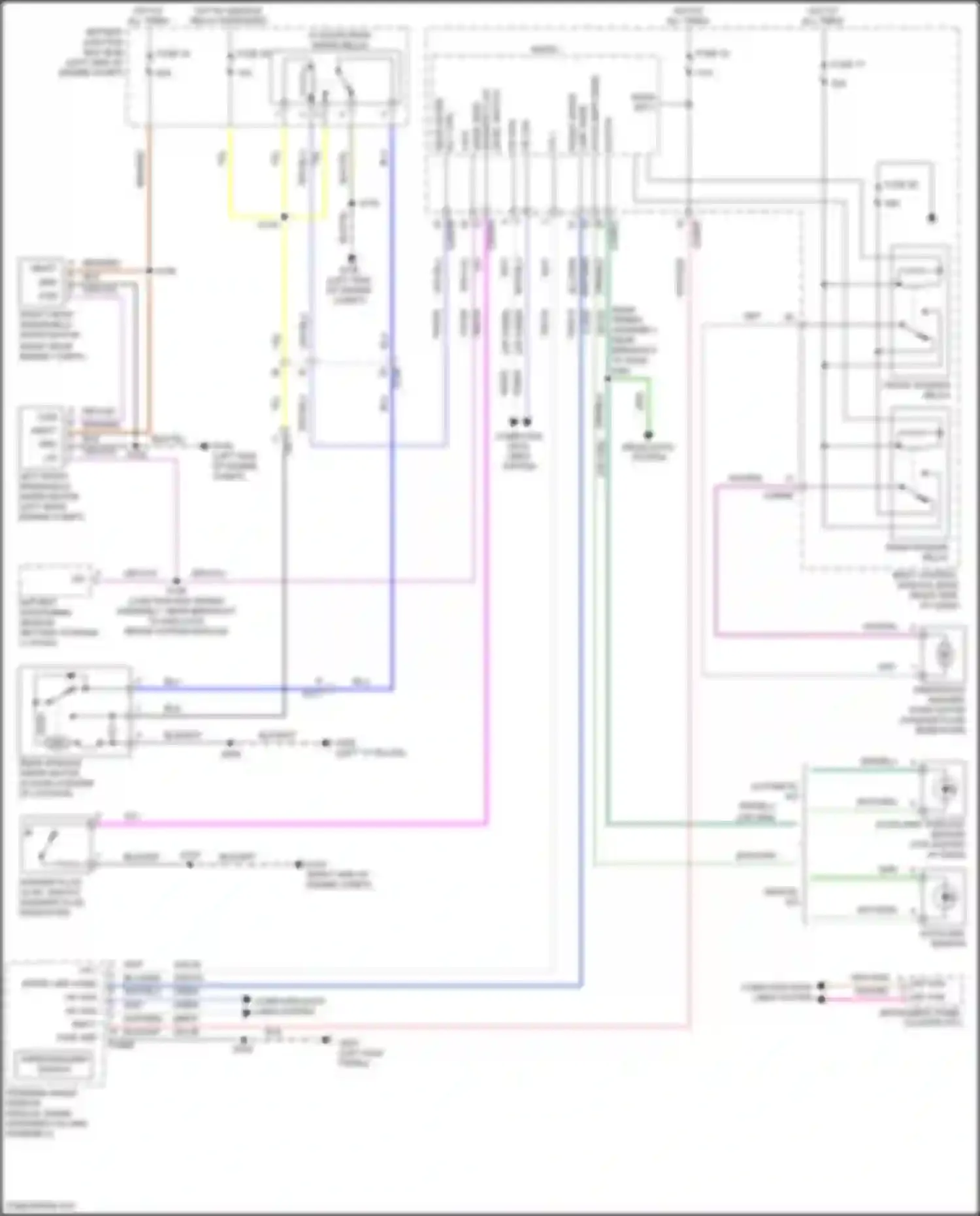Wiring diagram right front windshield wiper motor for Ford Focus RS III (2016-2018) (7 of 9)