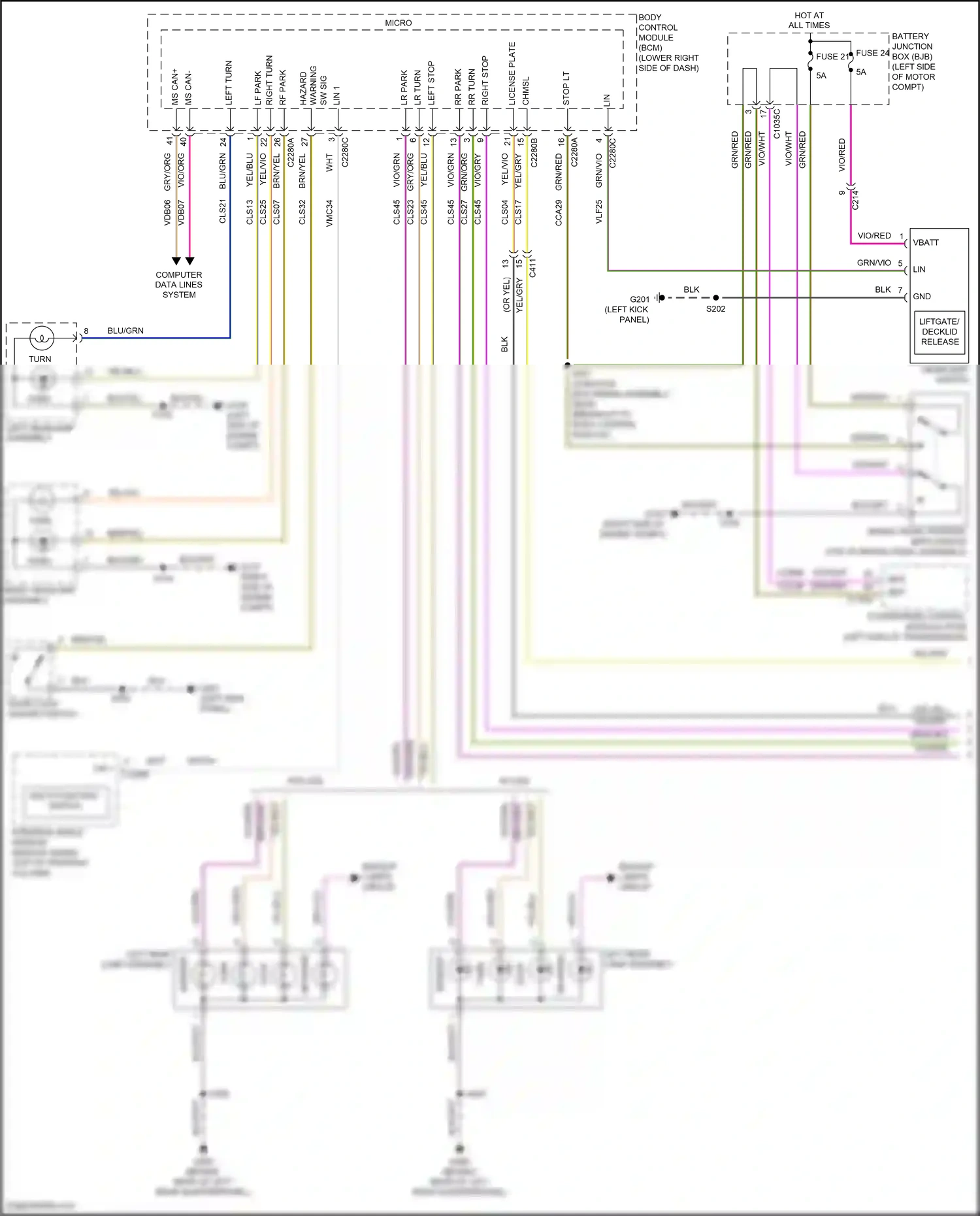Ford Focus ST III facelift (2015-2018) computer data lines system wiring diagram  (103 of 197)