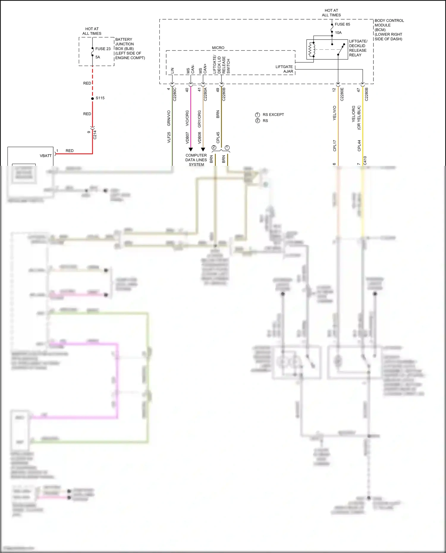 Ford Focus ST III facelift (2015-2018) computer data lines system wiring diagram  (154 of 197)