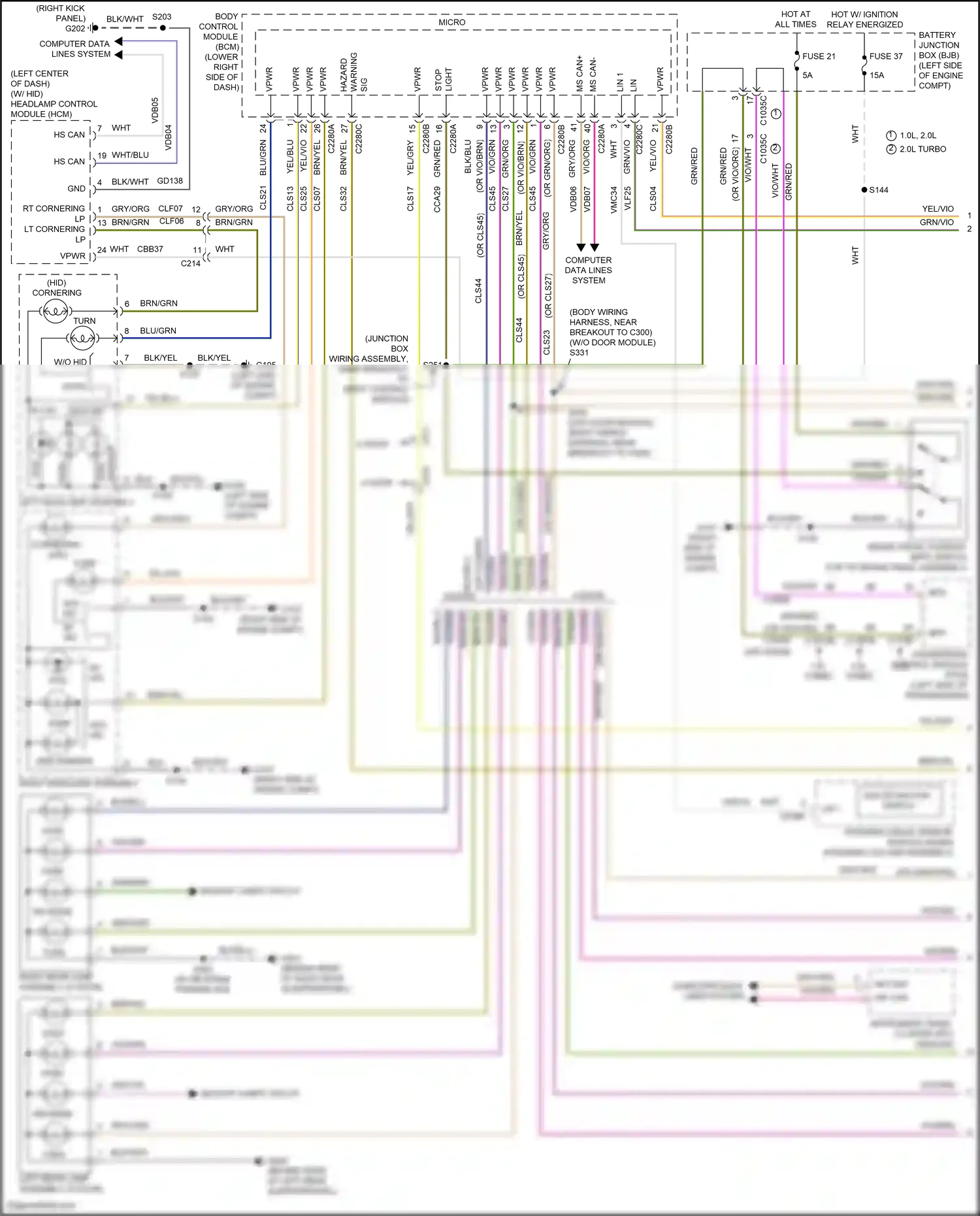 Ford Focus ST III facelift (2015-2018) computer data lines system wiring diagram  (107 of 197)