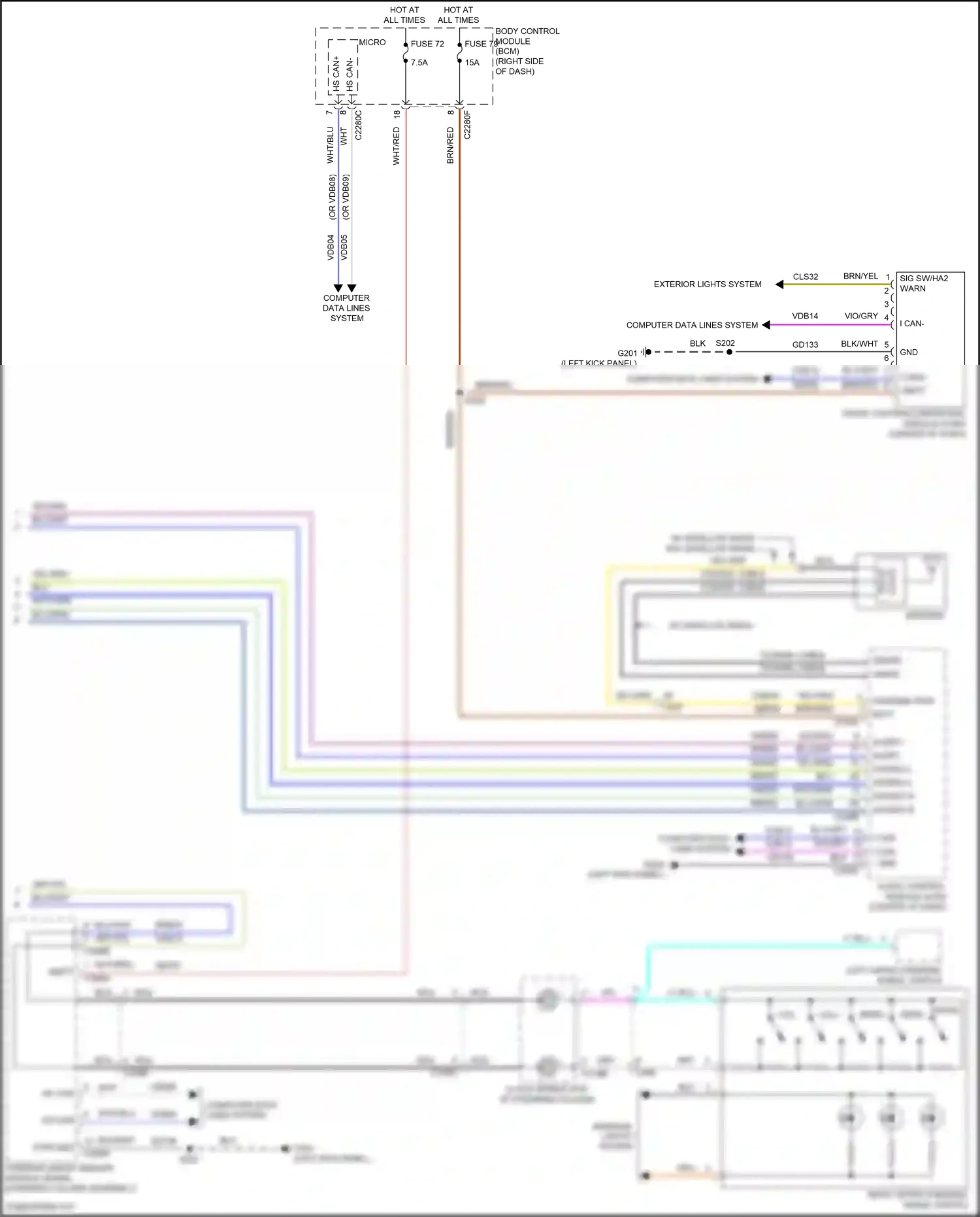 Ford Focus ST III facelift (2015-2018) computer data lines system wiring diagram  (40 of 197)