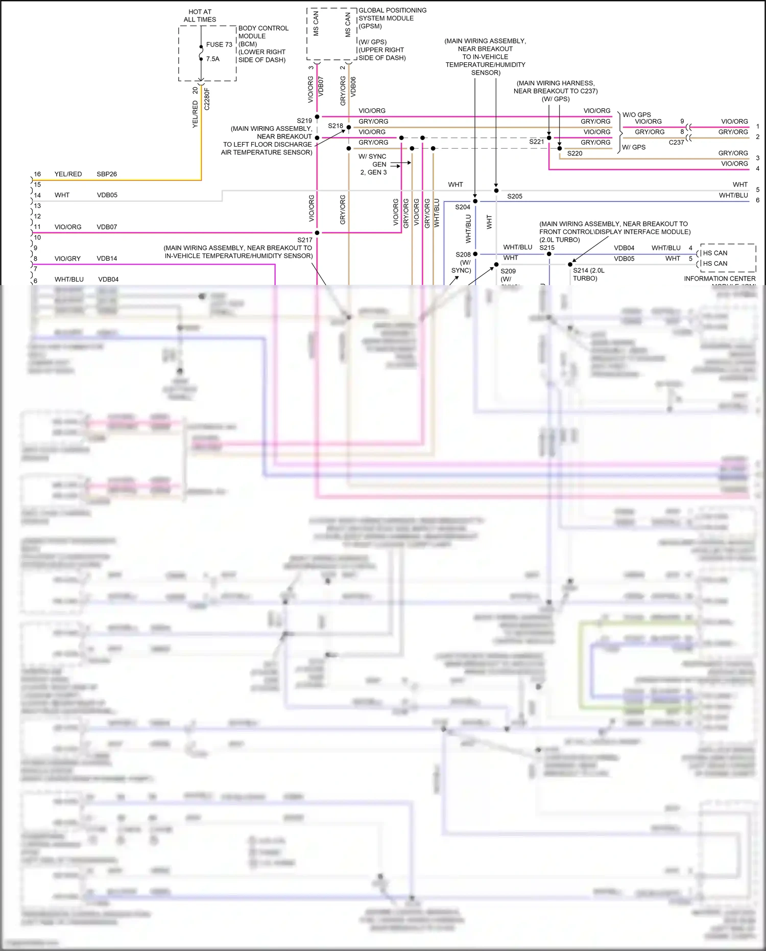 Ford Focus ST III facelift (2015-2018) datc hvac control module wiring diagram  (2 of 7)