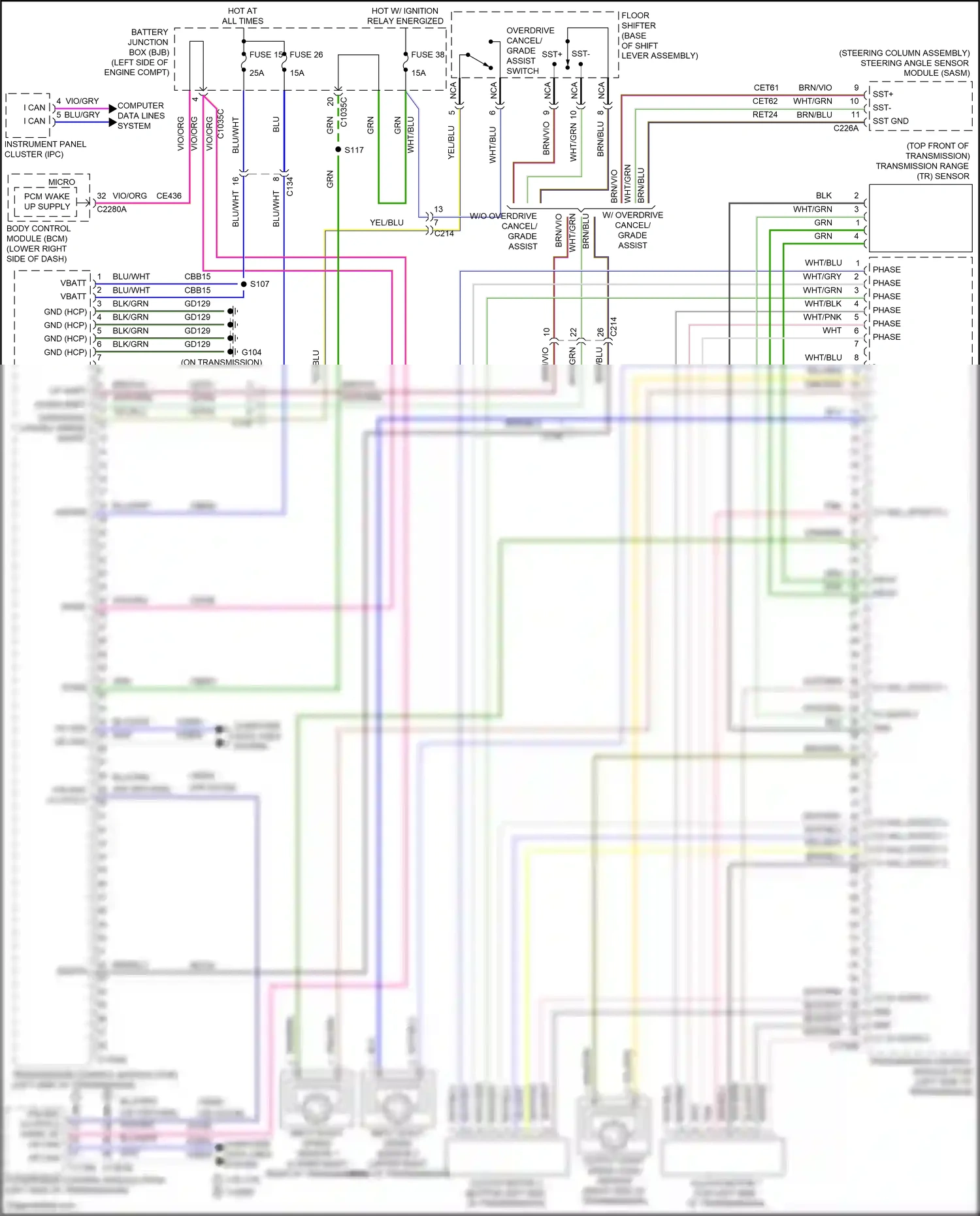 Ford Focus ST III facelift (2015-2018) down shift wiring diagram  (1 of 3)