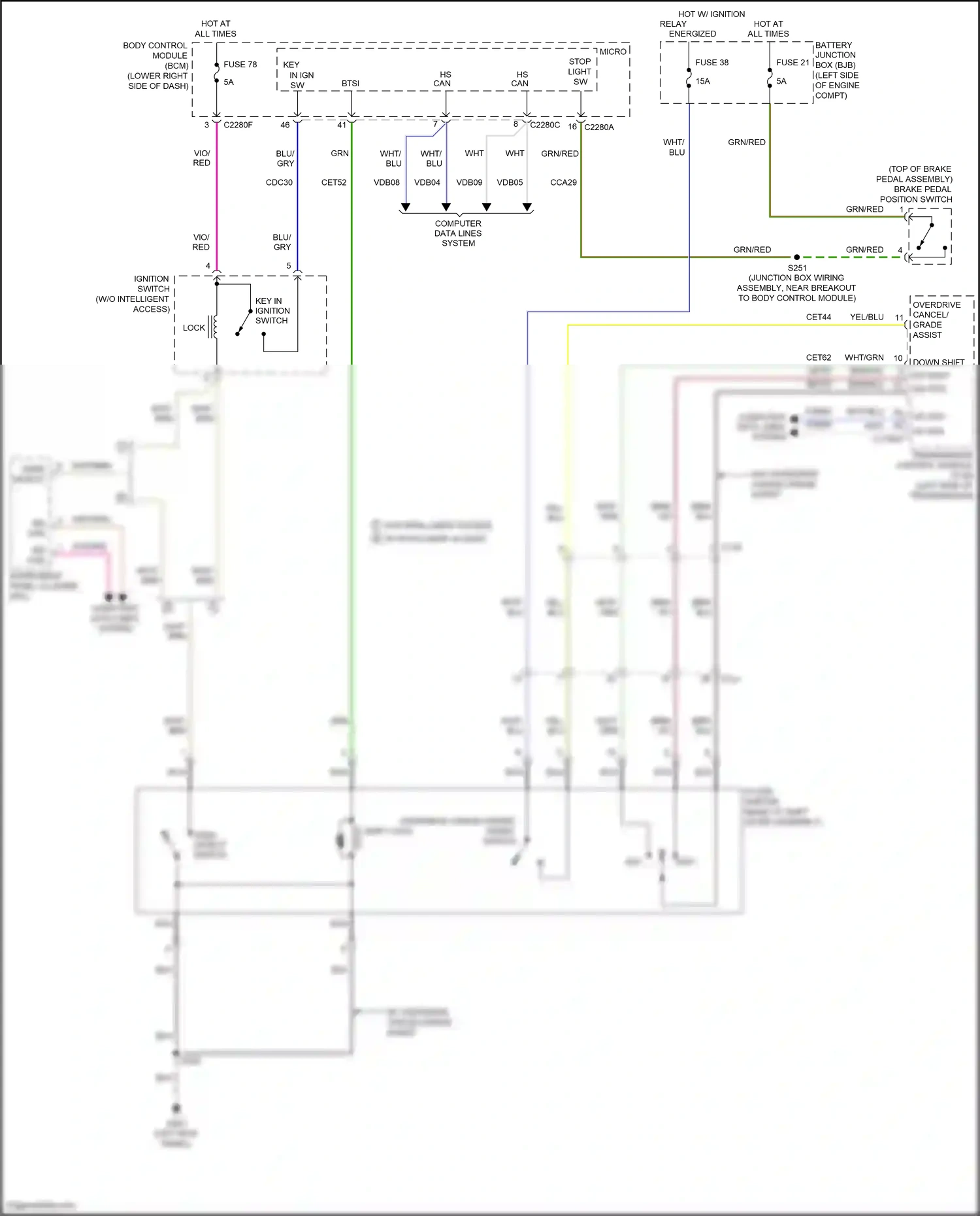 Ford Focus ST III facelift (2015-2018) down shift wiring diagram  (3 of 3)
