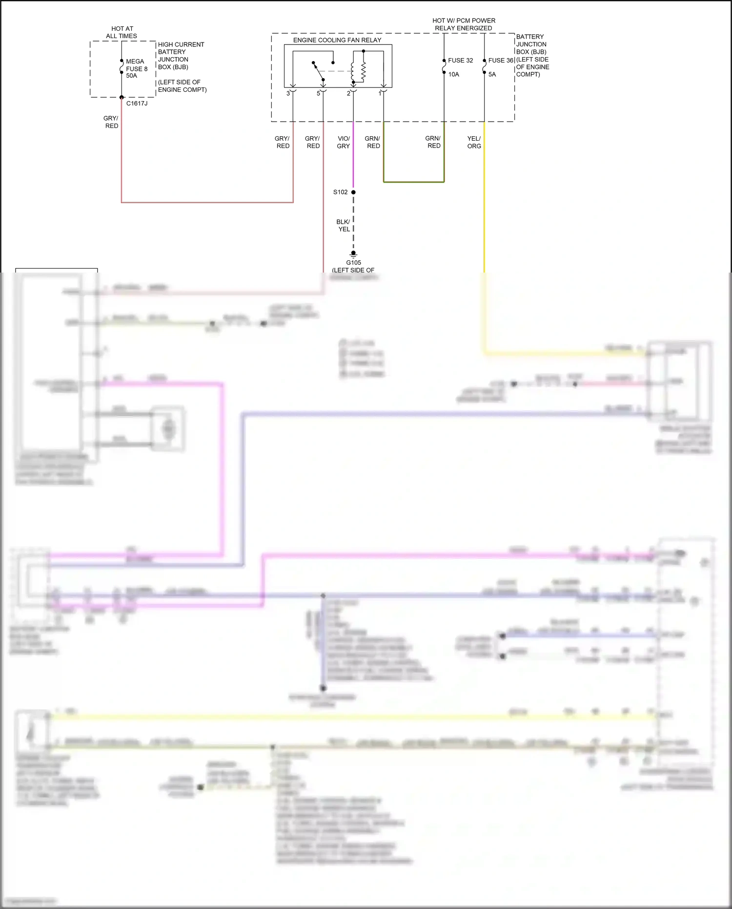 Ford Focus ST III facelift (2015-2018) electronics engine cooling fan module wiring diagram  (2 of 2)