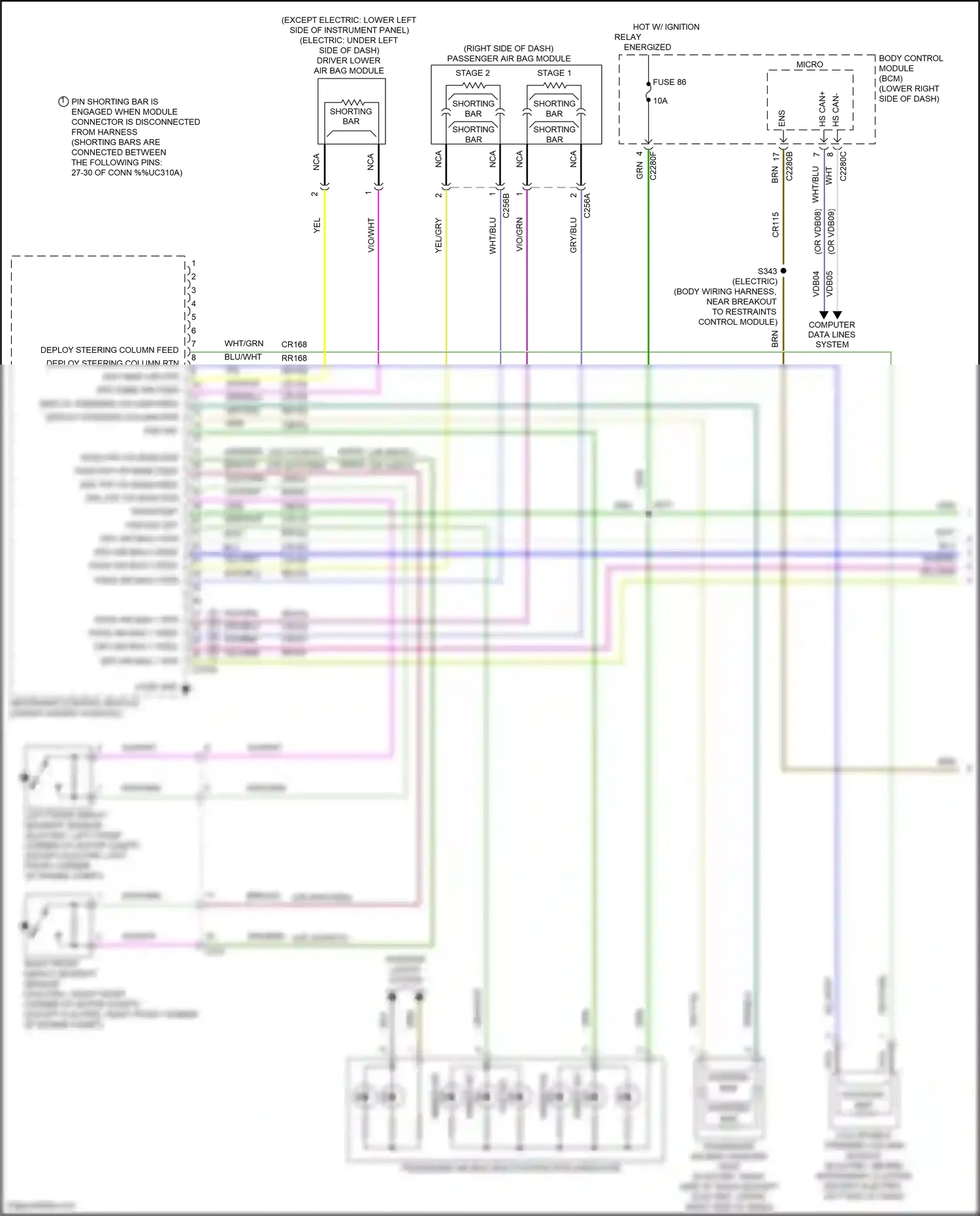 Ford Focus ST III facelift (2015-2018) left front impact severity sensor wiring diagram  (1 of 2)