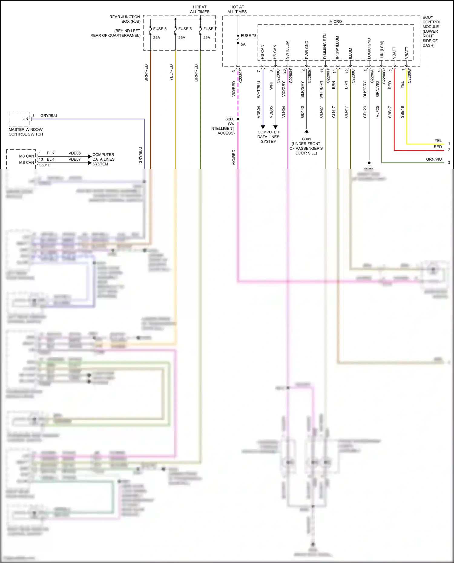 Ford Focus ST III facelift (2015-2018) master window control switch wiring diagram  (13 of 28)