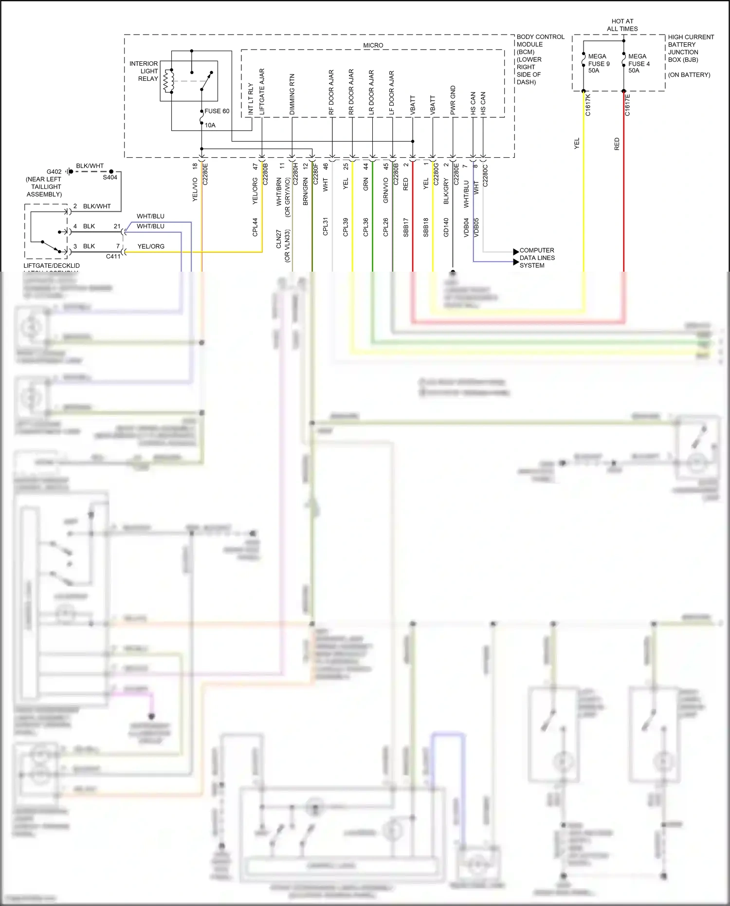 Ford Focus ST III facelift (2015-2018) master window control switch wiring diagram  (11 of 28)