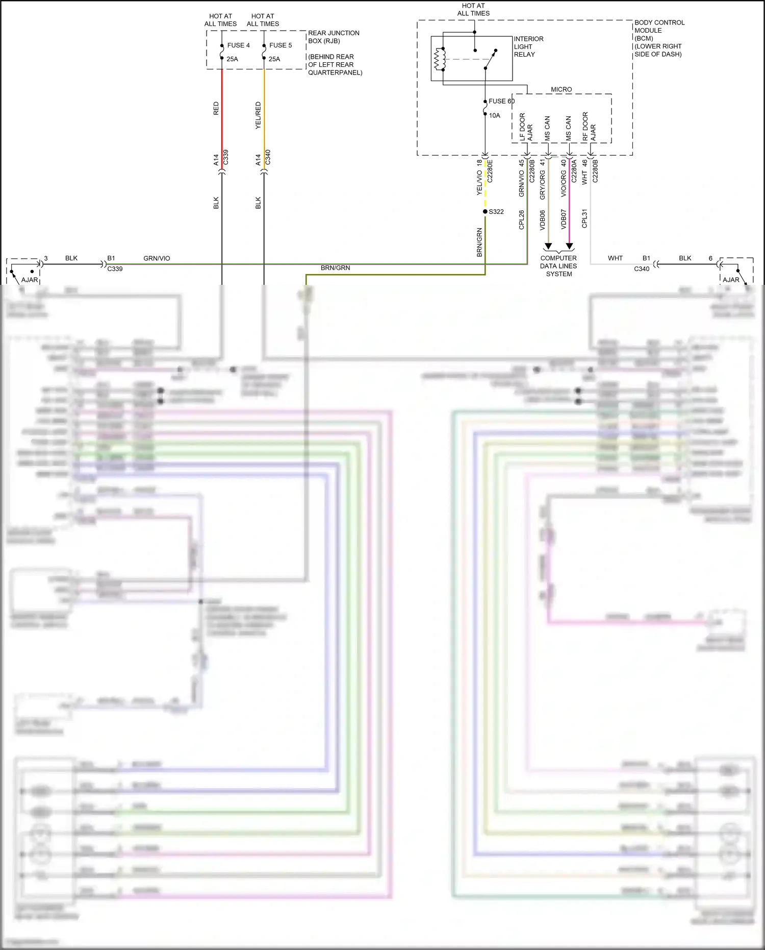 Ford Focus ST III facelift (2015-2018) master window control switch wiring diagram  (3 of 28)