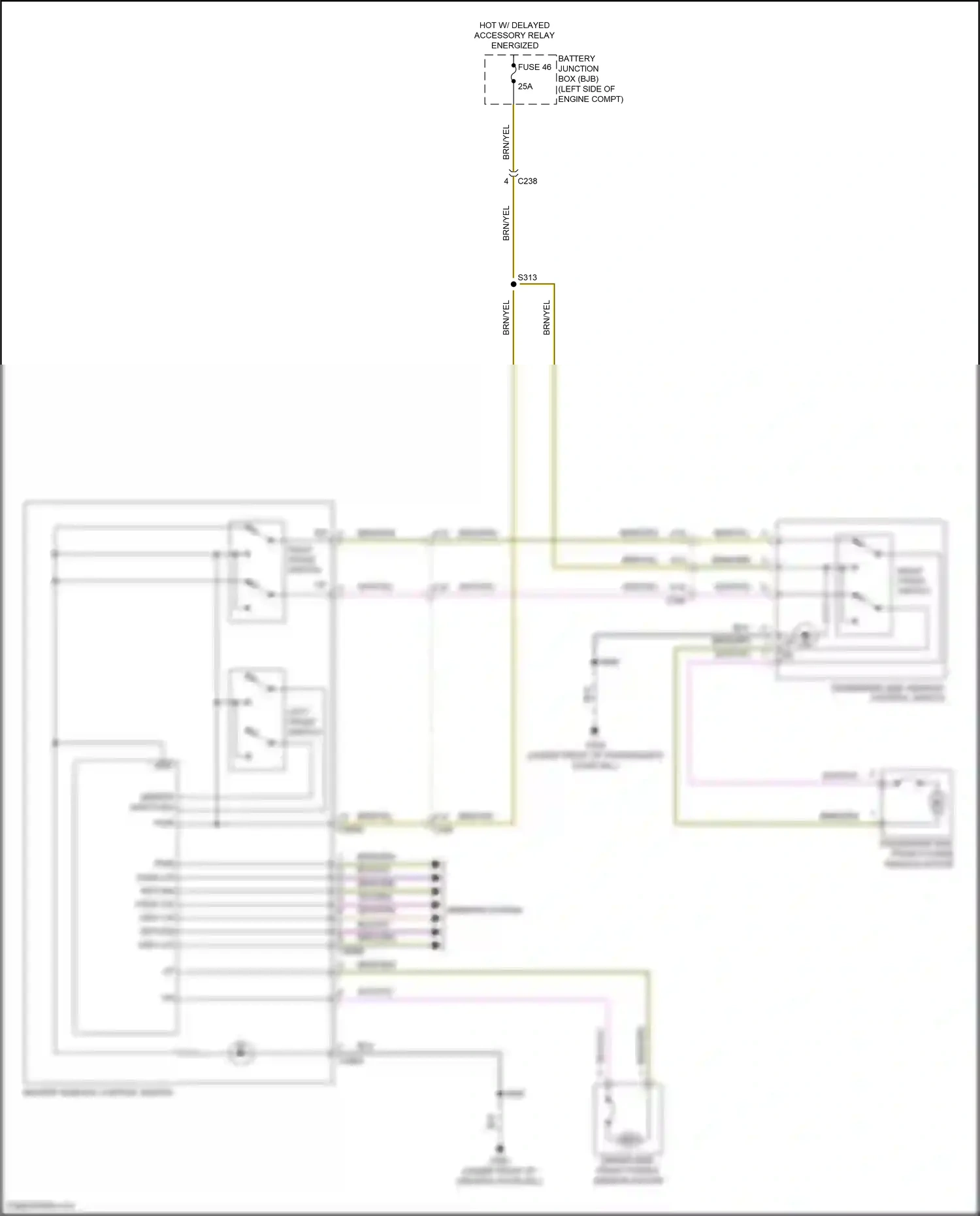 Ford Focus ST III facelift (2015-2018) master window control switch wiring diagram  (9 of 28)