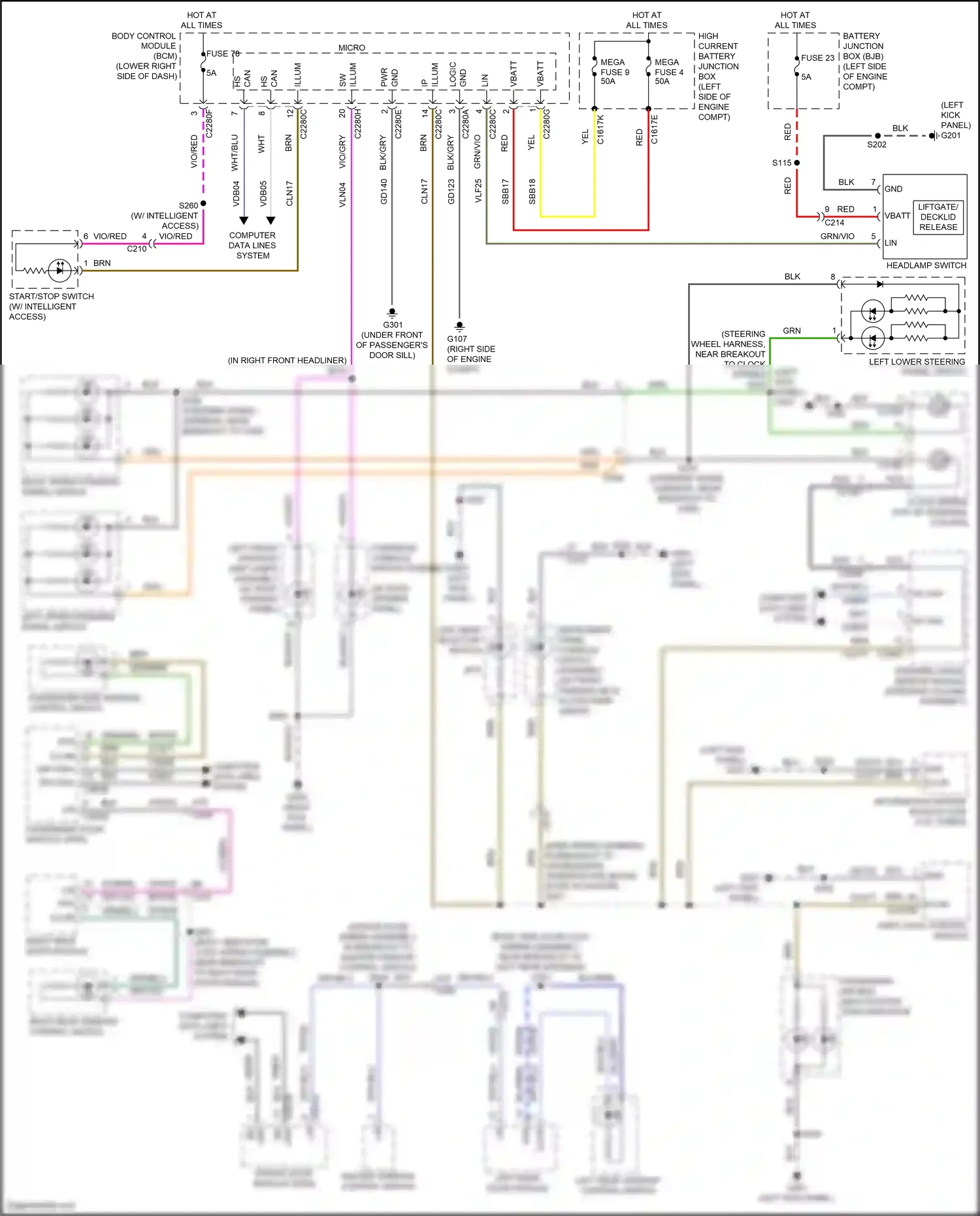 Ford Focus ST III facelift (2015-2018) master window control switch wiring diagram  (14 of 28)