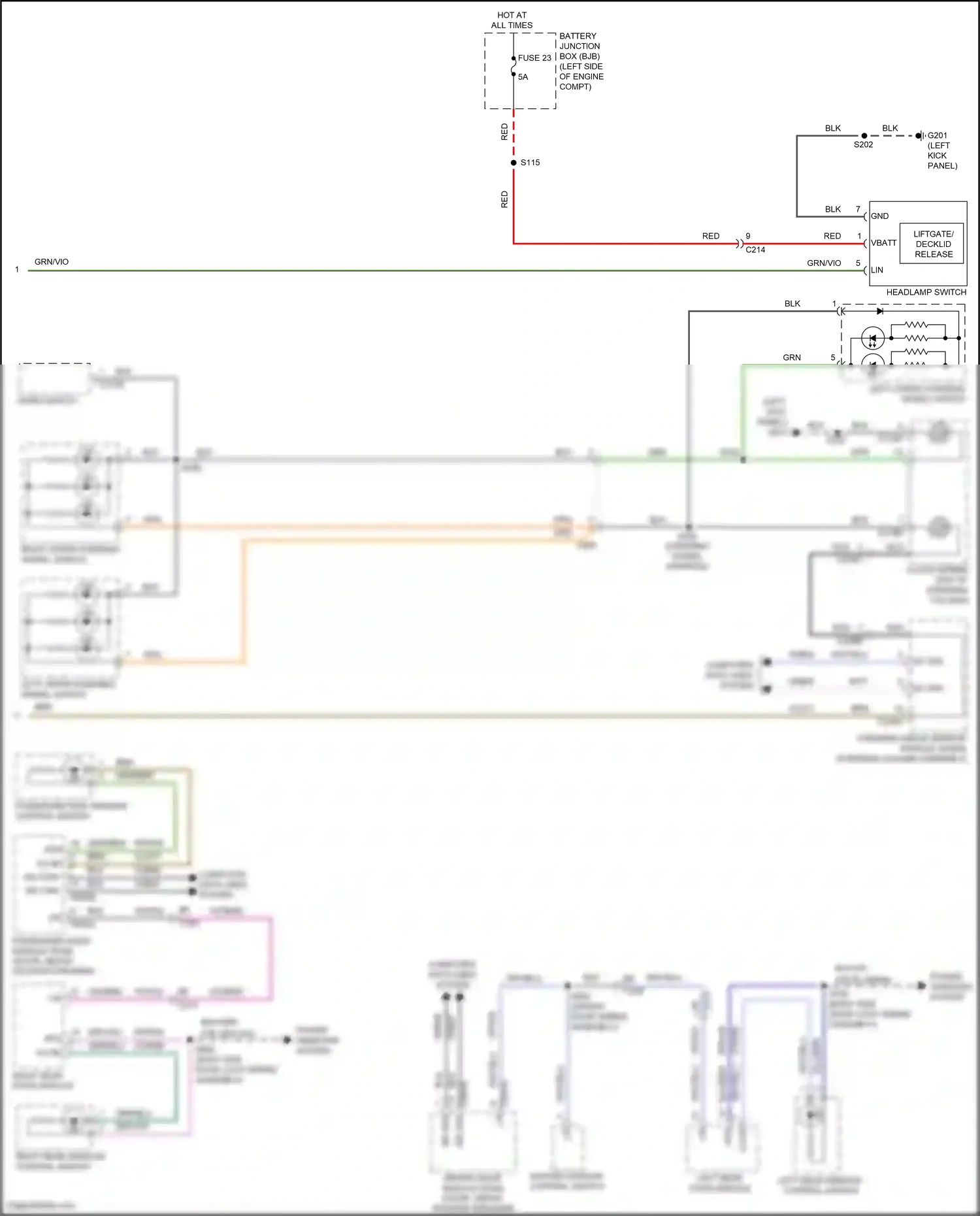 Ford Focus ST III facelift (2015-2018) master window control switch wiring diagram  (28 of 28)