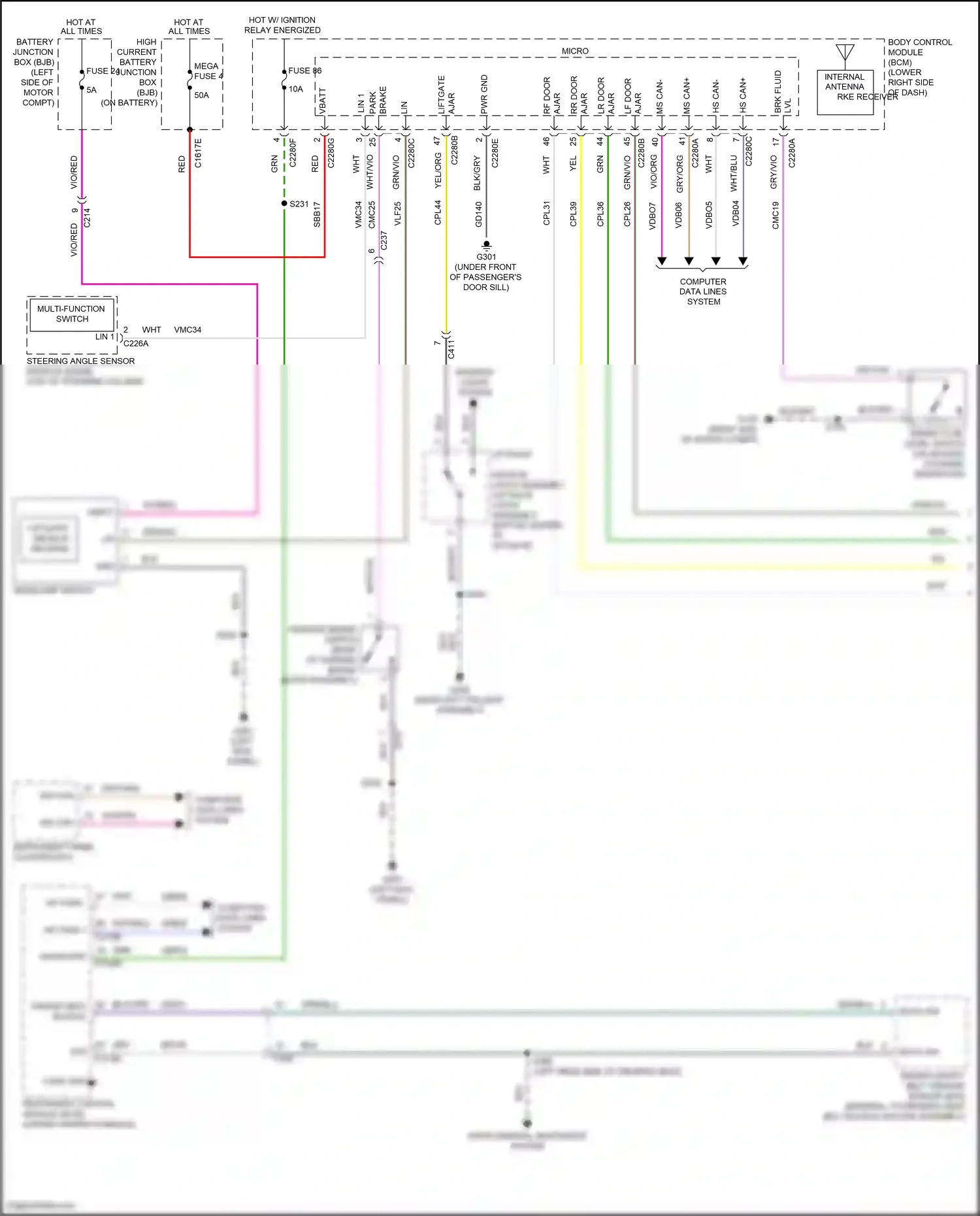 Ford Focus ST III facelift (2015-2018) multi- function switch wiring diagram  (5 of 7)