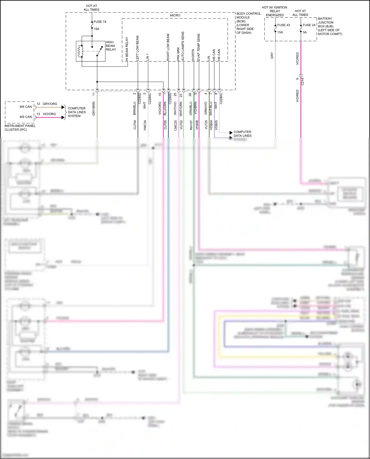 Ford Focus ST III facelift (2015-2018) multi- function wiring diagram  (1 of 2)