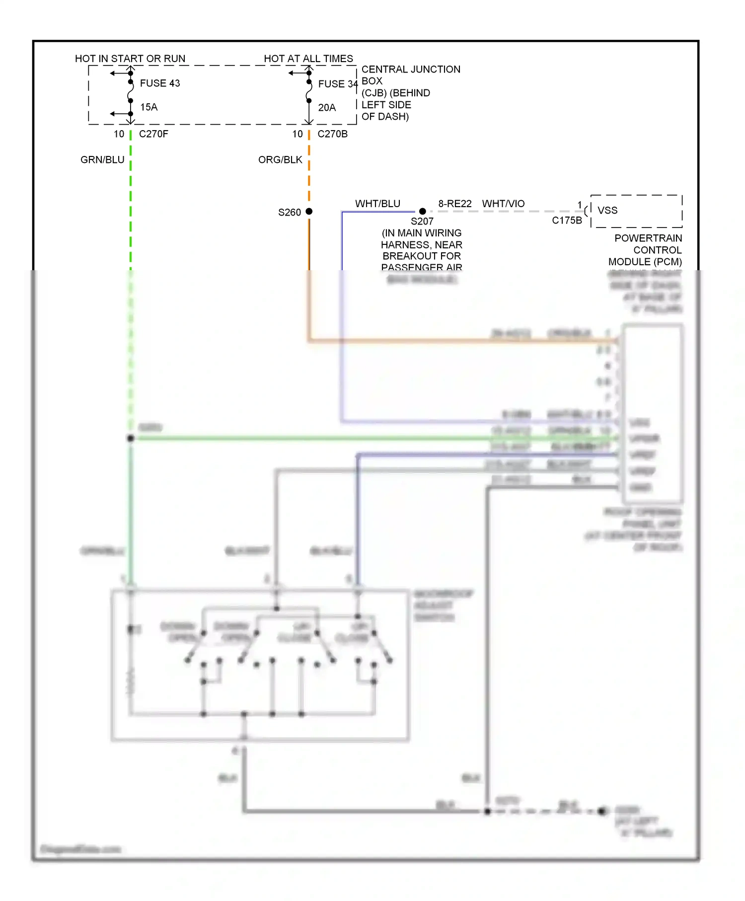 Wiring diagram blk/blu for Ford Focus I facelift (2001-2007) (24 of 29)