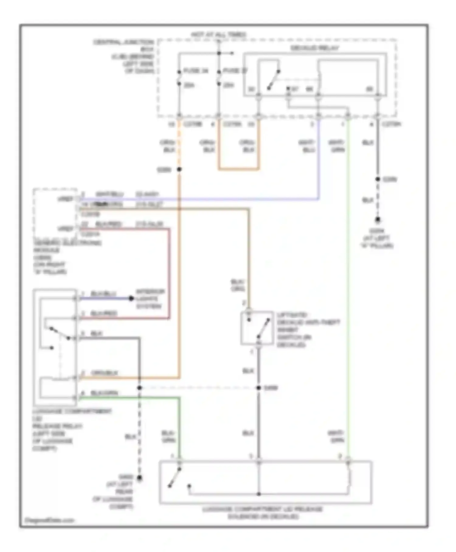 Wiring diagram blk/org for Ford Focus I facelift (2001-2007) (28 of 29)