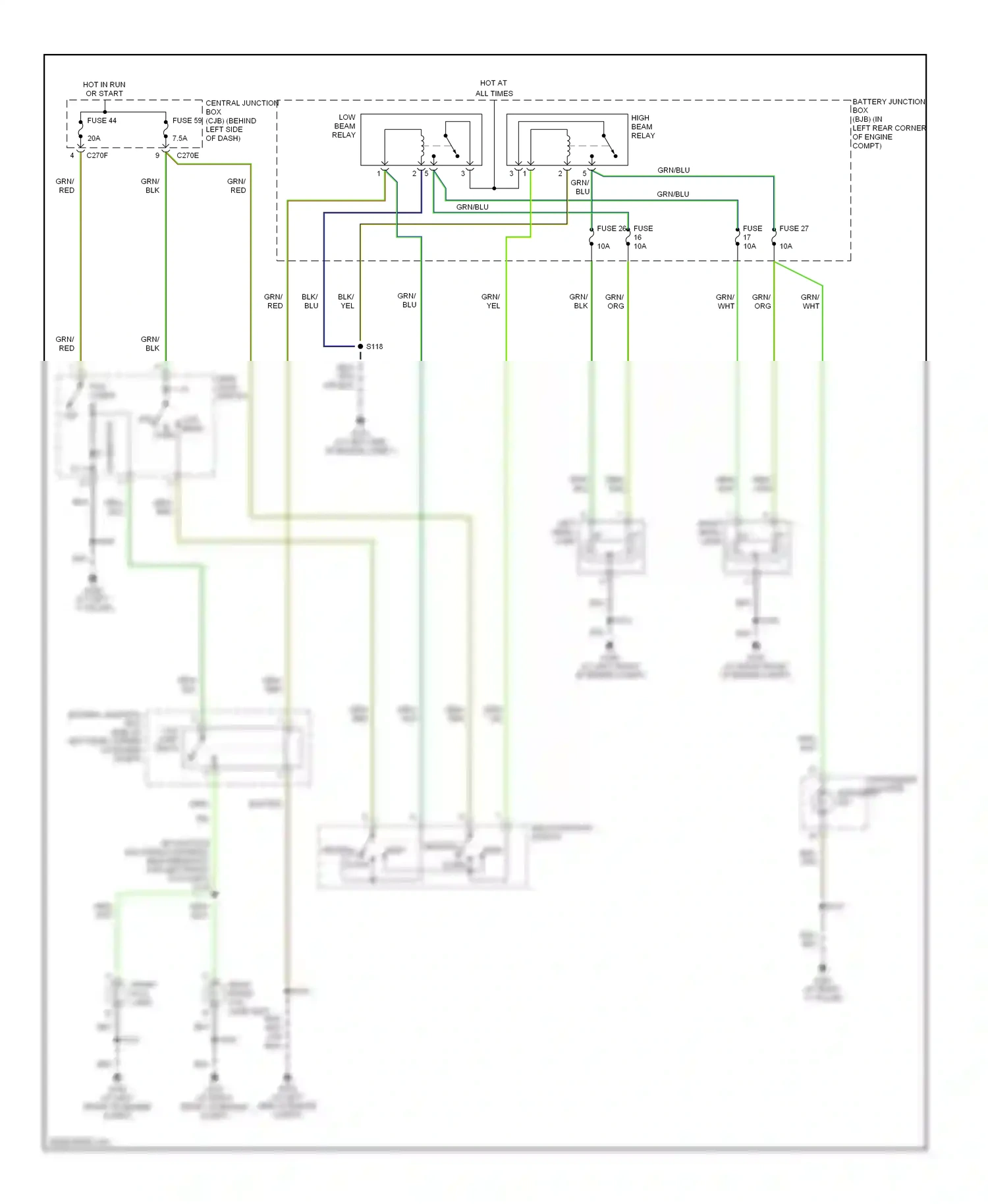 Wiring diagram fuse 59 for Ford Focus I facelift (2001-2007) (1 of 2)