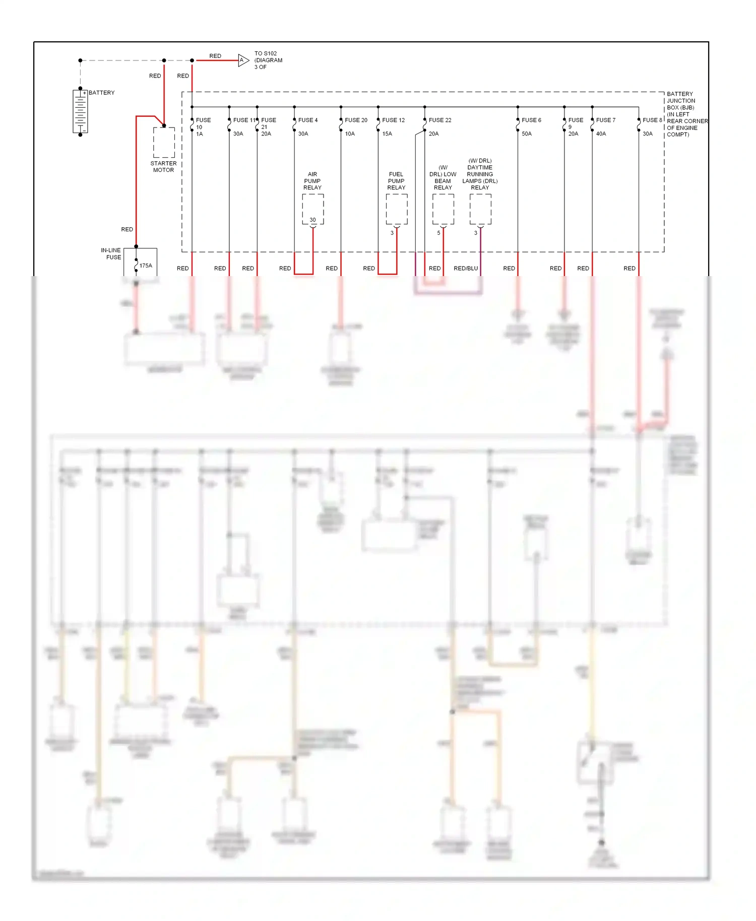 Wiring diagram fuse 63 for Ford Focus I facelift (2001-2007) (4 of 8)