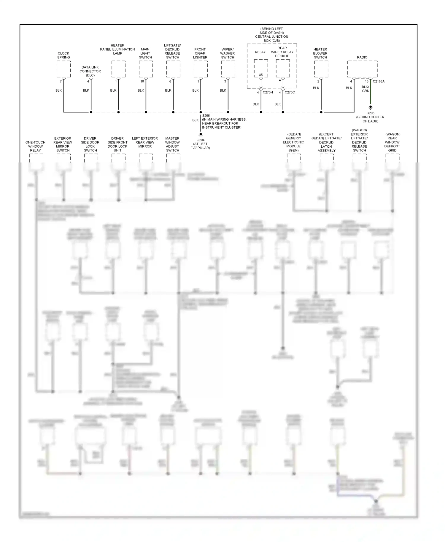 Ford Focus I facelift (2001-2007) generic electronic module (gem) wiring diagram  (1 of 3)