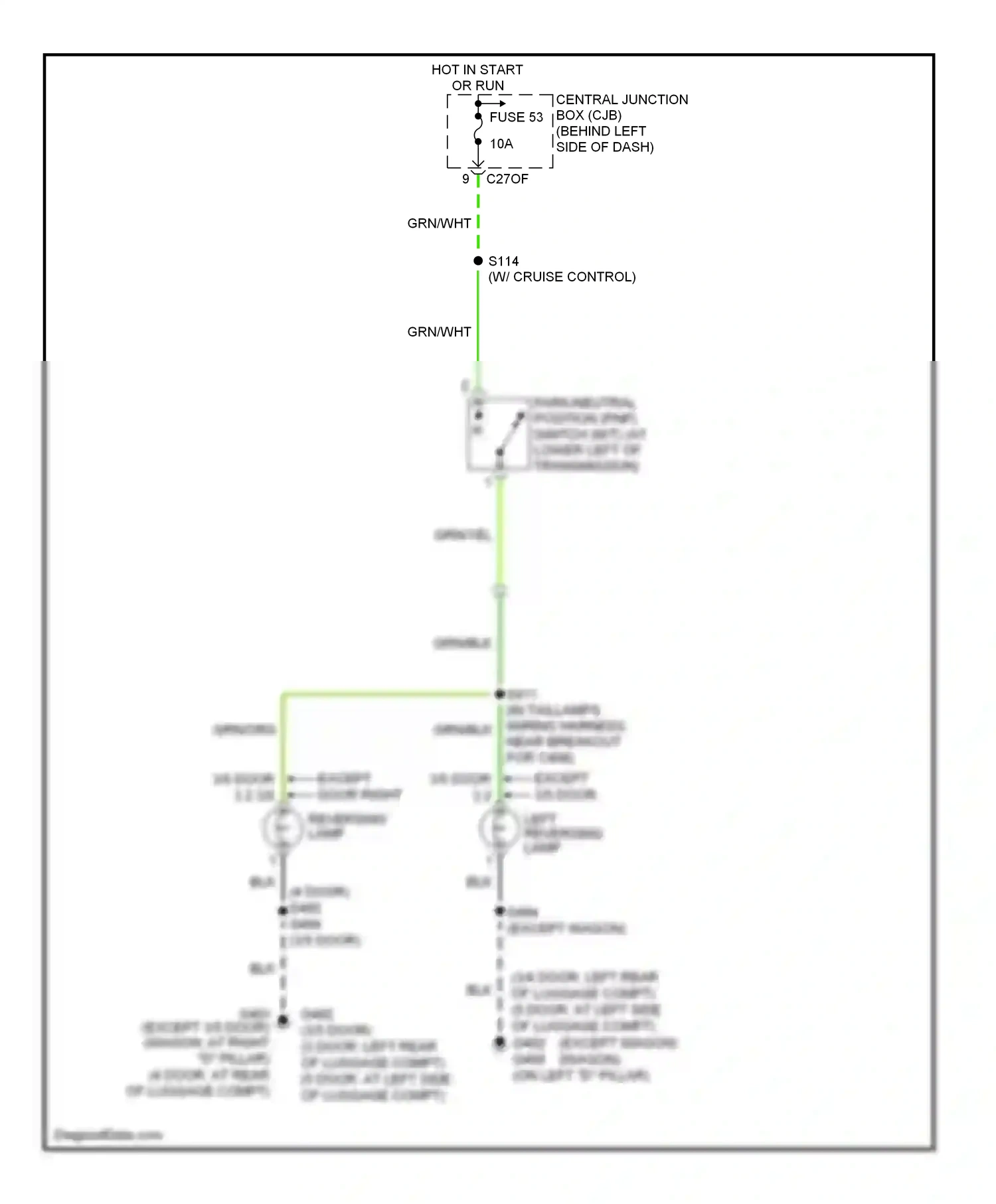 Wiring diagram grn/wht for Ford Focus I facelift (2001-2007) (1 of 18)