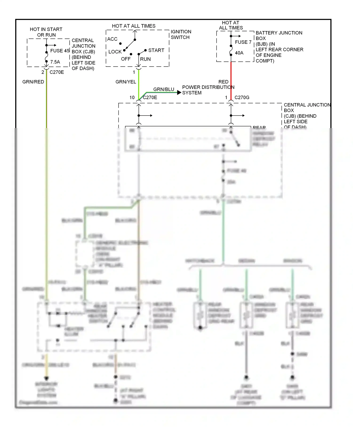 Ford Focus I facelift (2001-2007) hatchback wiring diagram  (1 of 1)