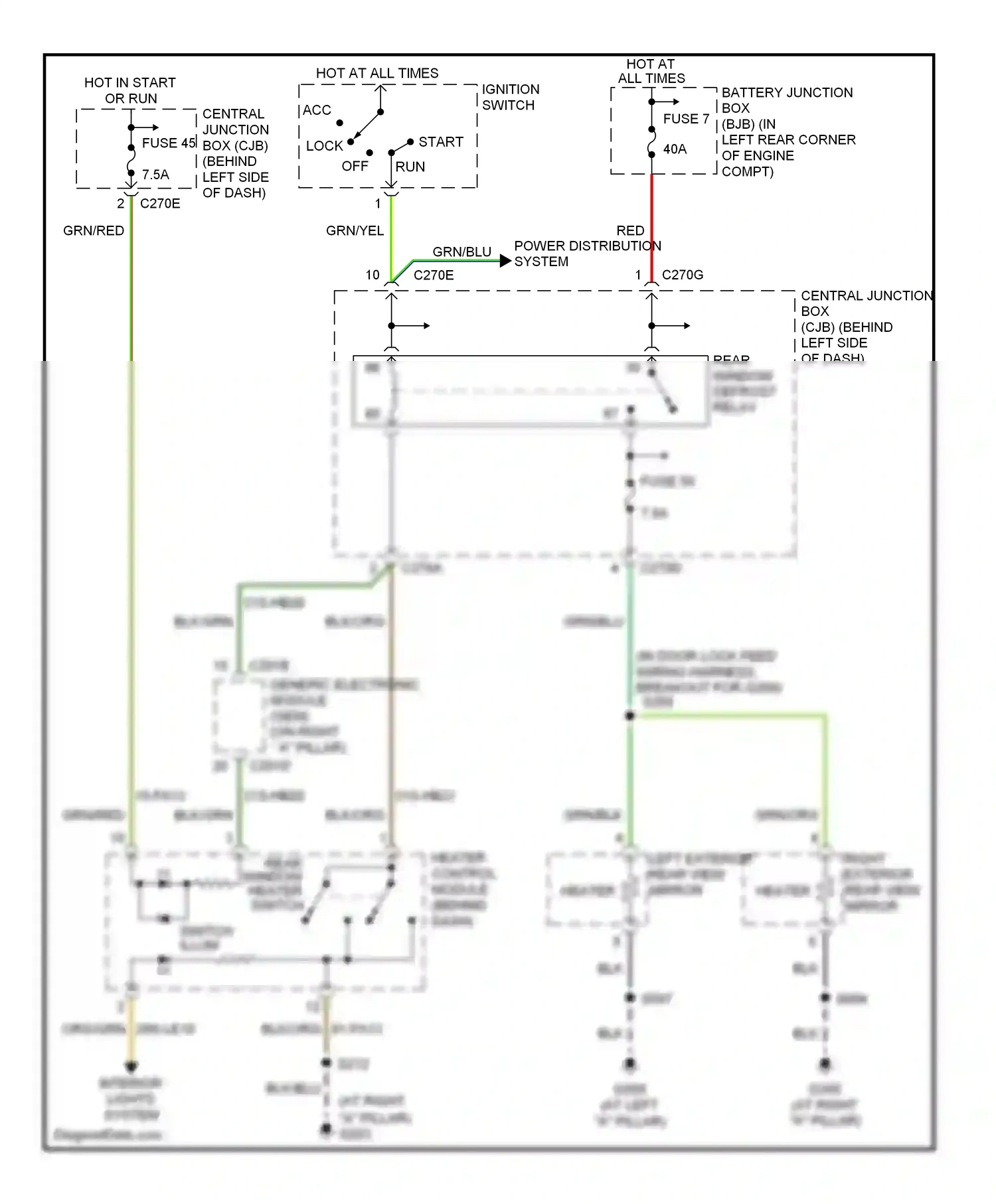 Ford Focus I facelift (2001-2007) heater control module (behind dash) wiring diagram  (1 of 4)