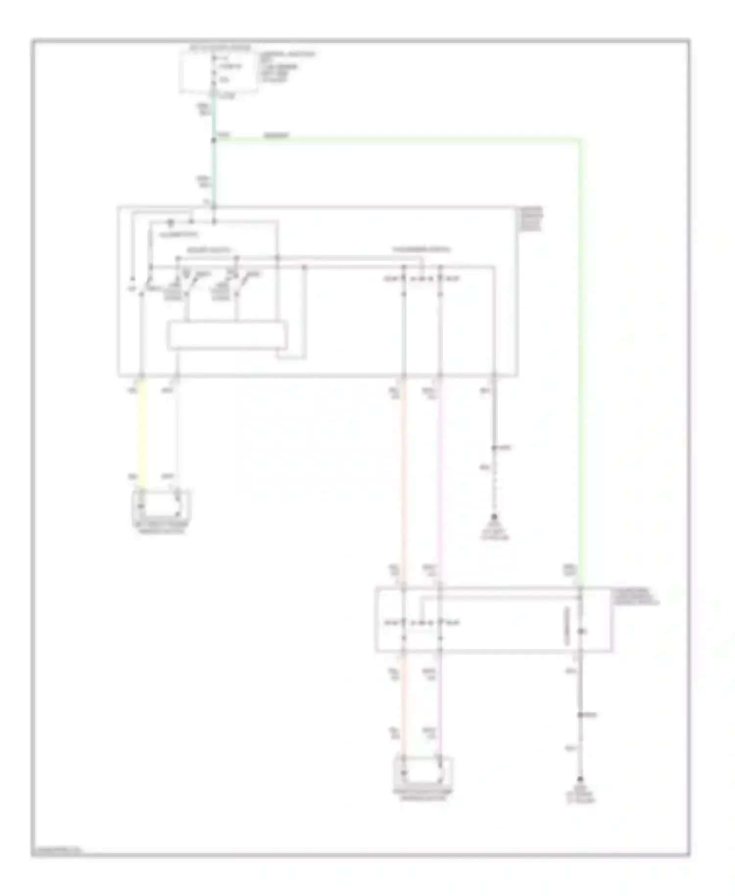 Wiring diagram left front power window motor for Ford Focus I facelift (2001-2007) (1 of 2)