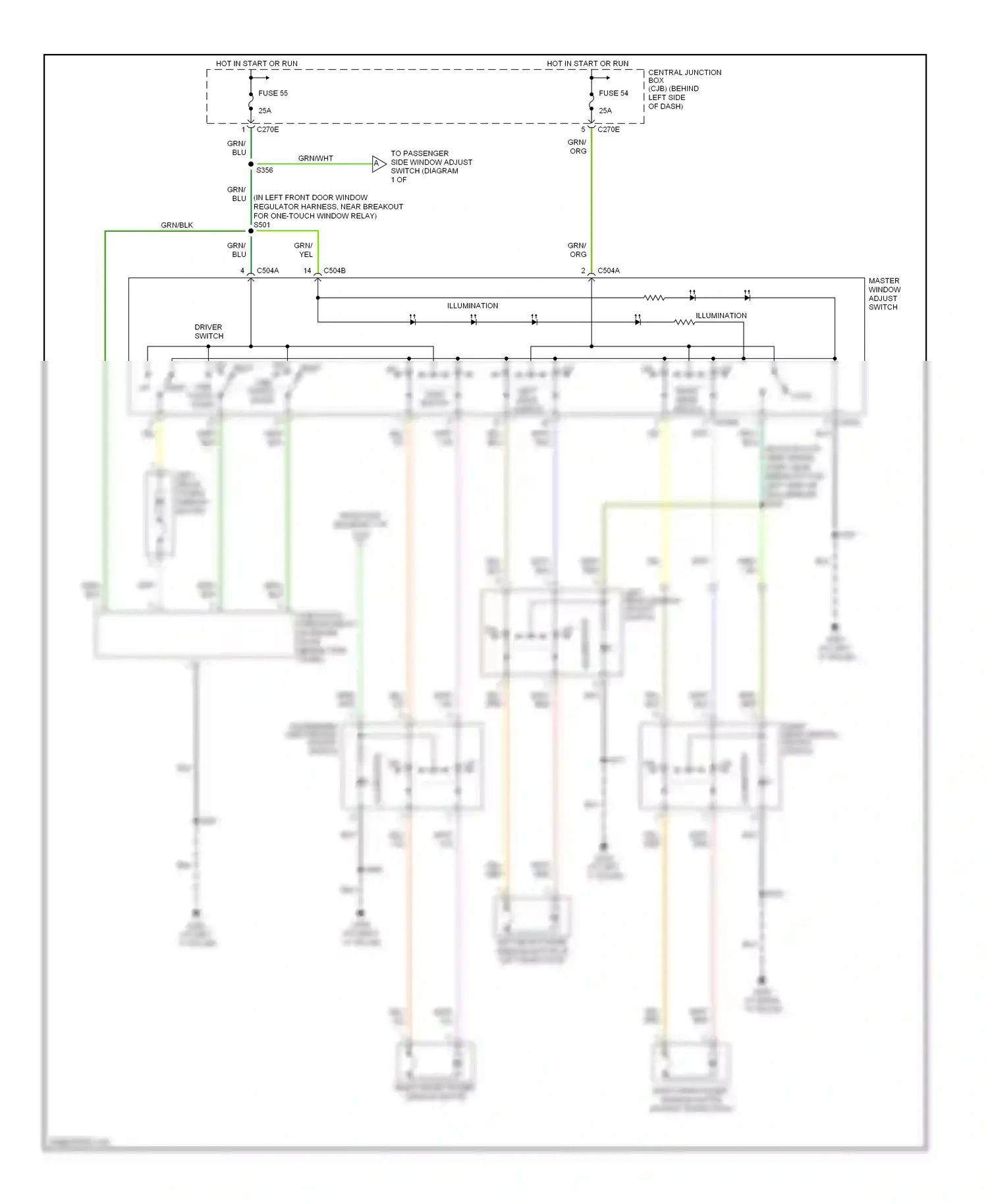 Ford Focus I facelift (2001-2007) lock wiring diagram  (7 of 7)