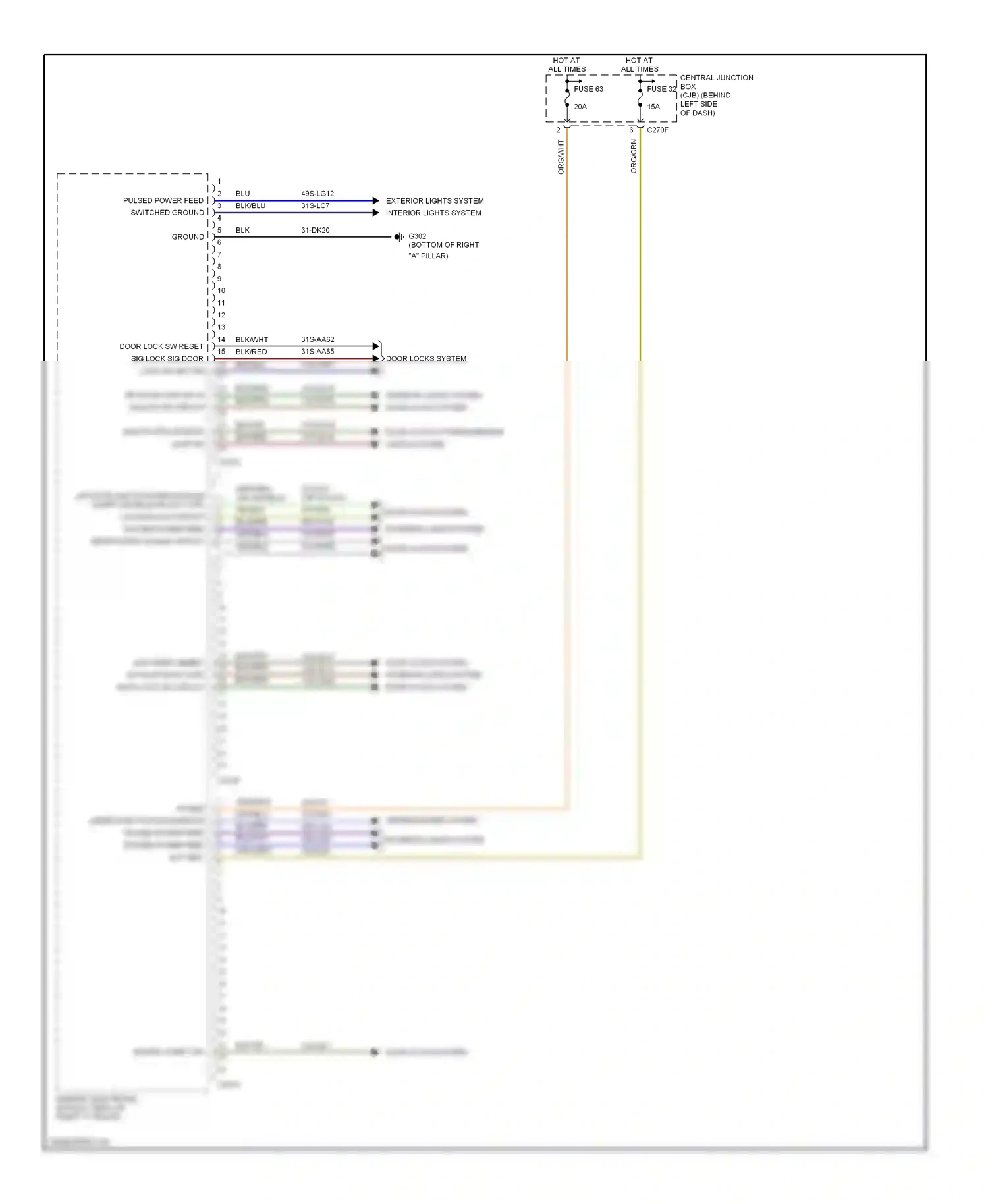 Wiring diagram org/grn for Ford Focus I facelift (2001-2007) (1 of 8)