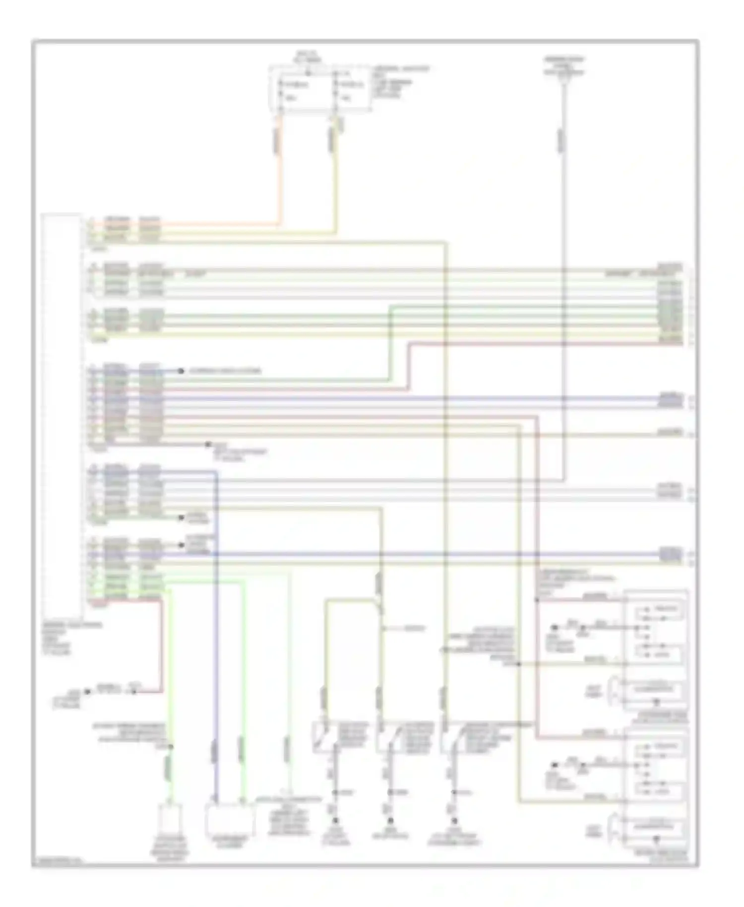 Wiring diagram passenger side door lock switch for Ford Focus I facelift (2001-2007) (1 of 3)