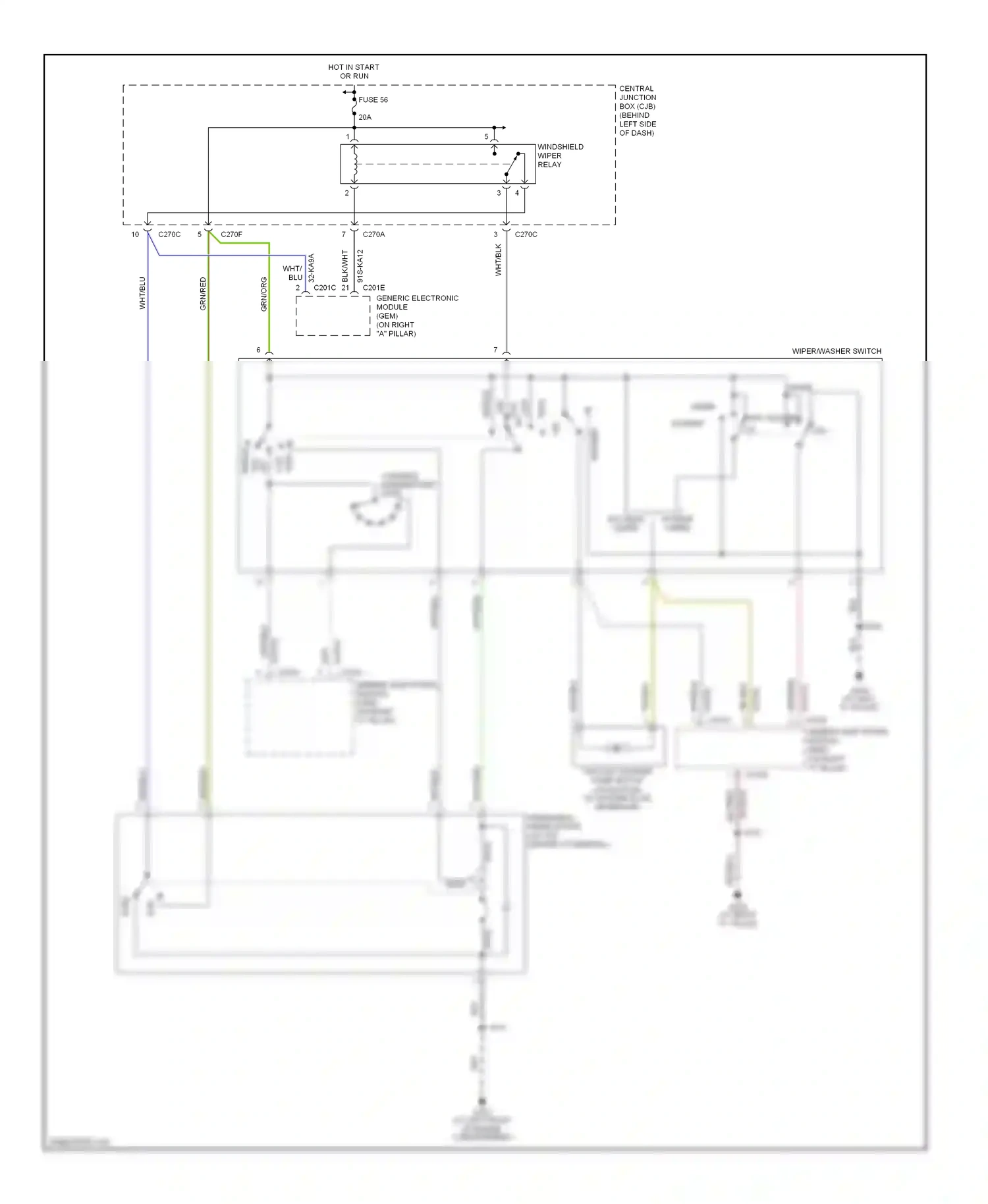 Ford Focus I facelift (2001-2007) single wiring diagram  (1 of 1)