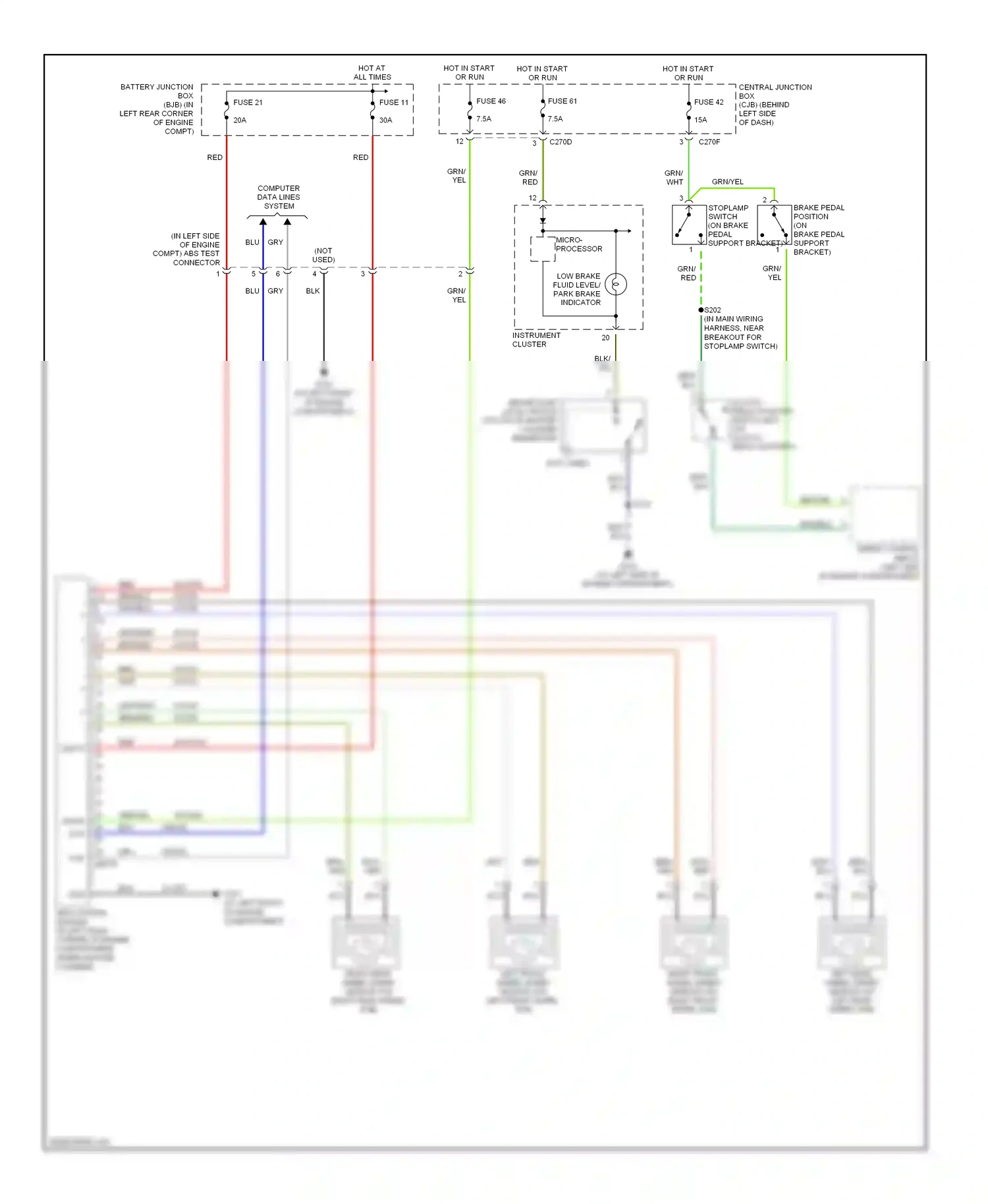 Ford Focus I facelift (2001-2007) vbatt wiring diagram  (1 of 3)