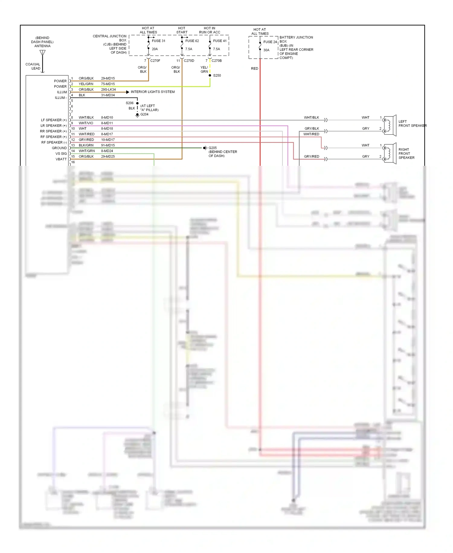 Wiring diagram wht for Ford Focus I facelift (2001-2007) (29 of 38)