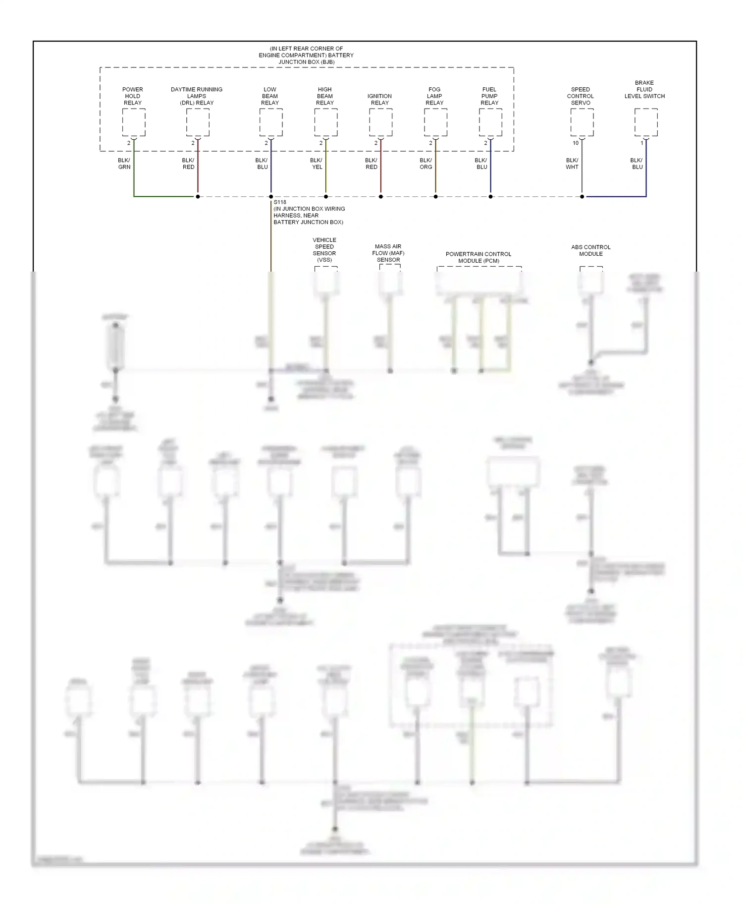 Wiring diagram yel for Ford Focus I facelift (2001-2007) (12 of 34)