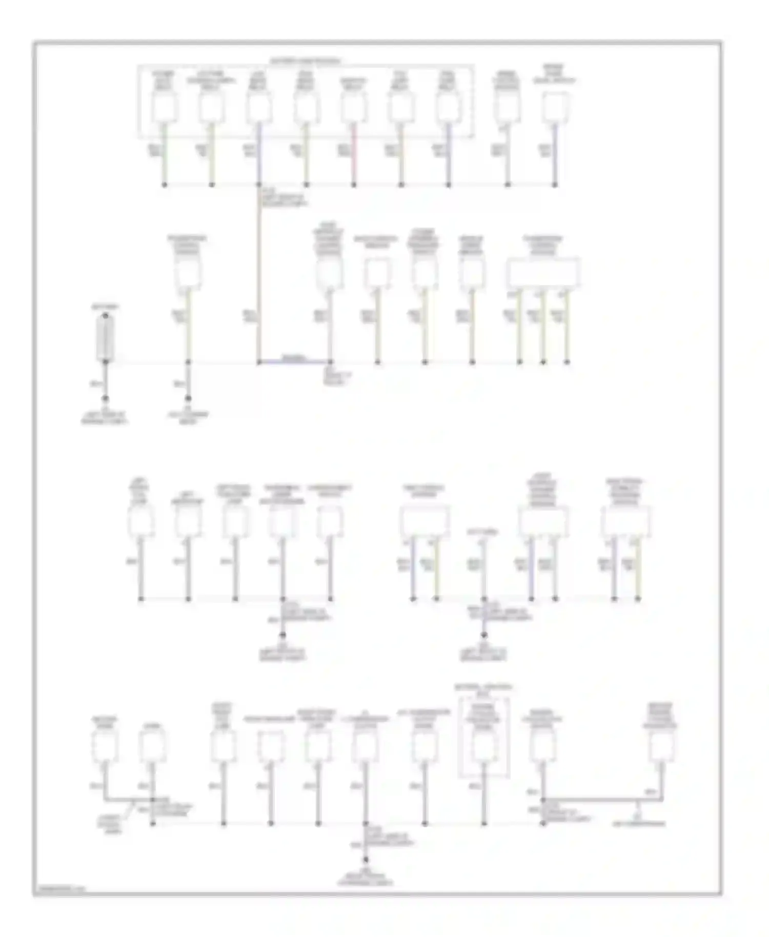 Focus Ford I (1998-2004): Ground distribution circuit (1 of 3)