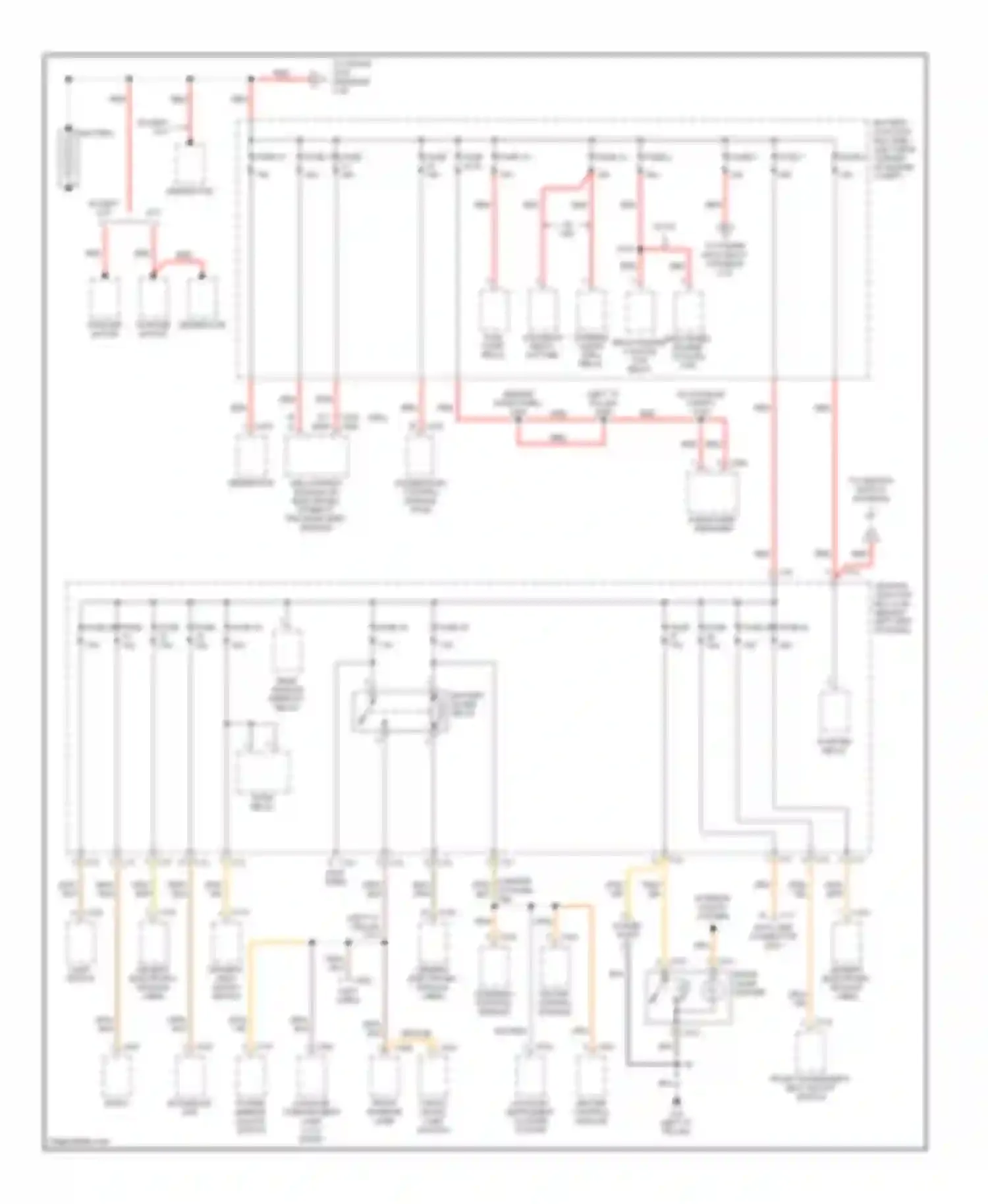 Focus Ford I (1998-2004): Power distribution circuit (1 of 4)